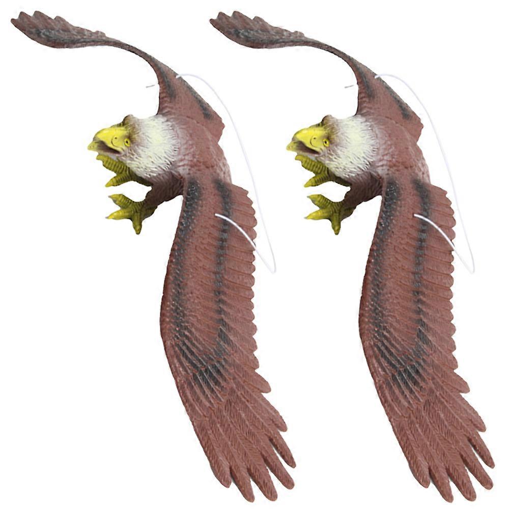 Brown Plastic Eagle Hanging Bird Deterrents for Garden 4Pcs