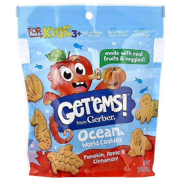 Gerber, Get'ems!ÃÂ¢ÃÂÃÂ¢, Ocean World Cookies, For Kids 3+, Pumpkin, Apple & Cinnamon, 5 oz (142 g)