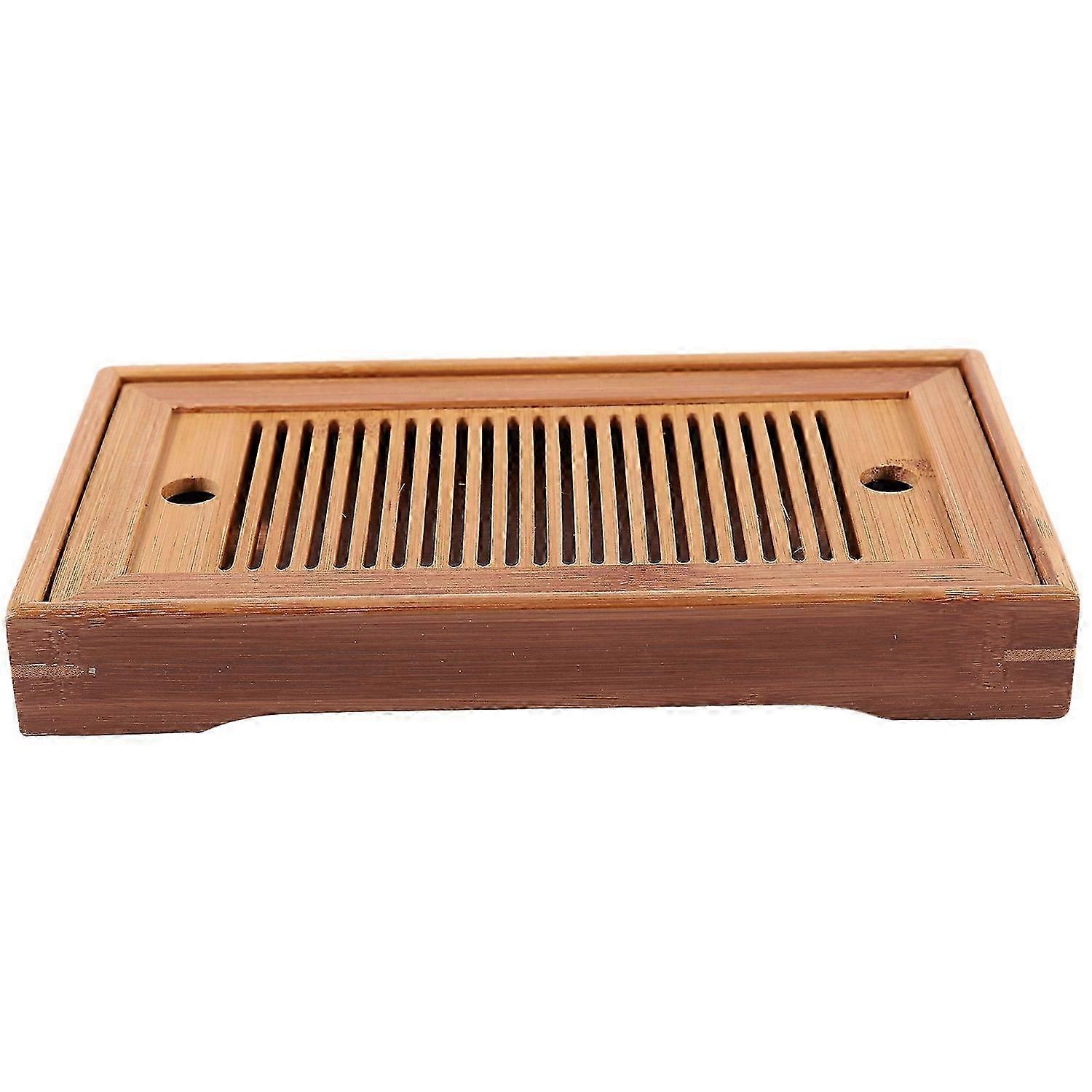Bambu tebrickor Kung Fu tetillbehör Tebricka Bord med avloppsställ 25X14X3.5Cm kinesisk teservering