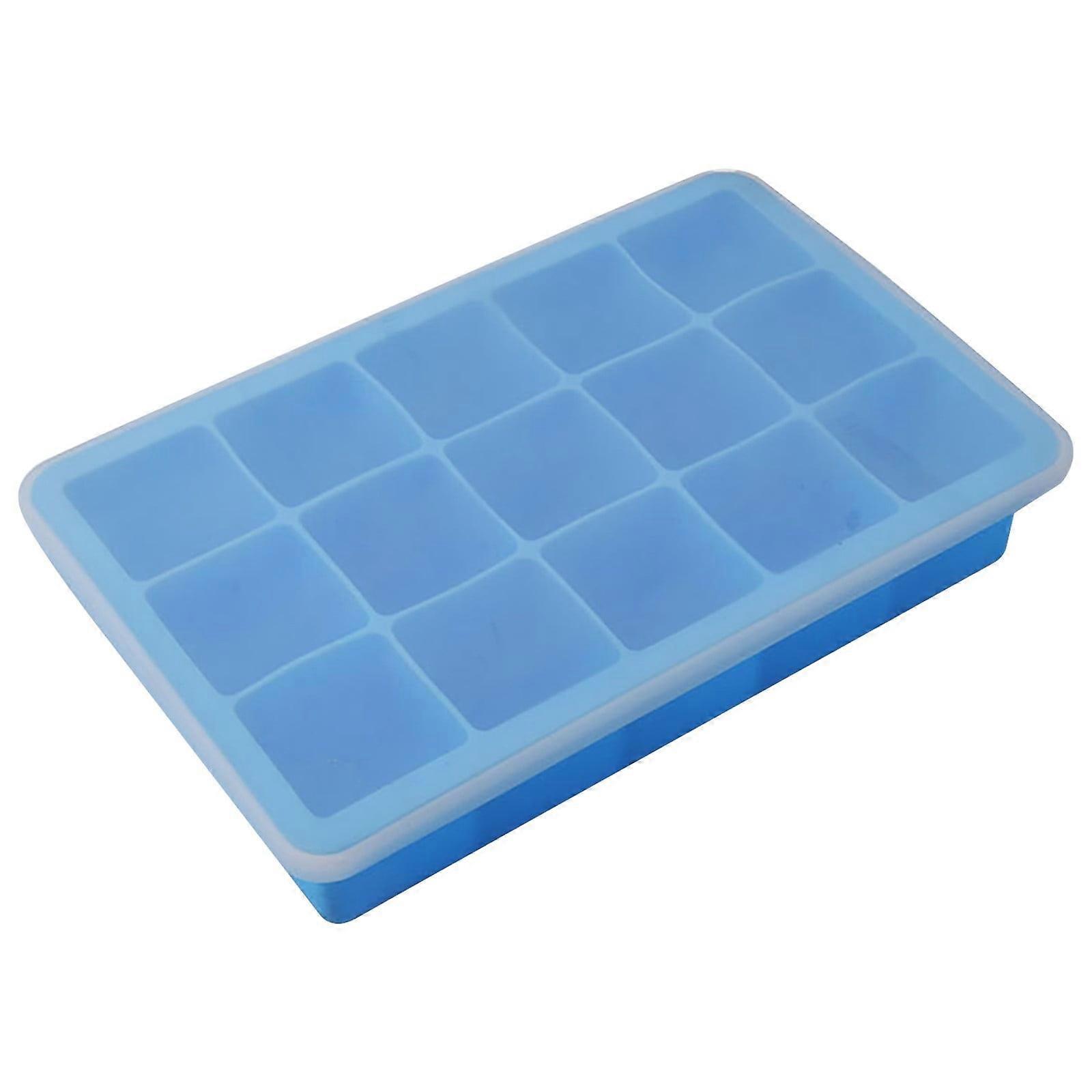 Ice Cube Tray Silicone Ice Maker 15-Cube Ice Storage Container Tray With Lid on Clearance