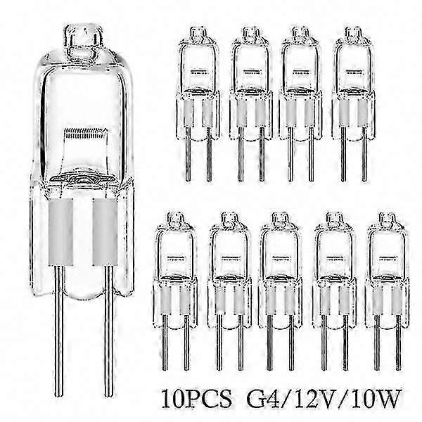 10 Pcs G4 12V 10W Halogen Capsule Bulbs for Lighting