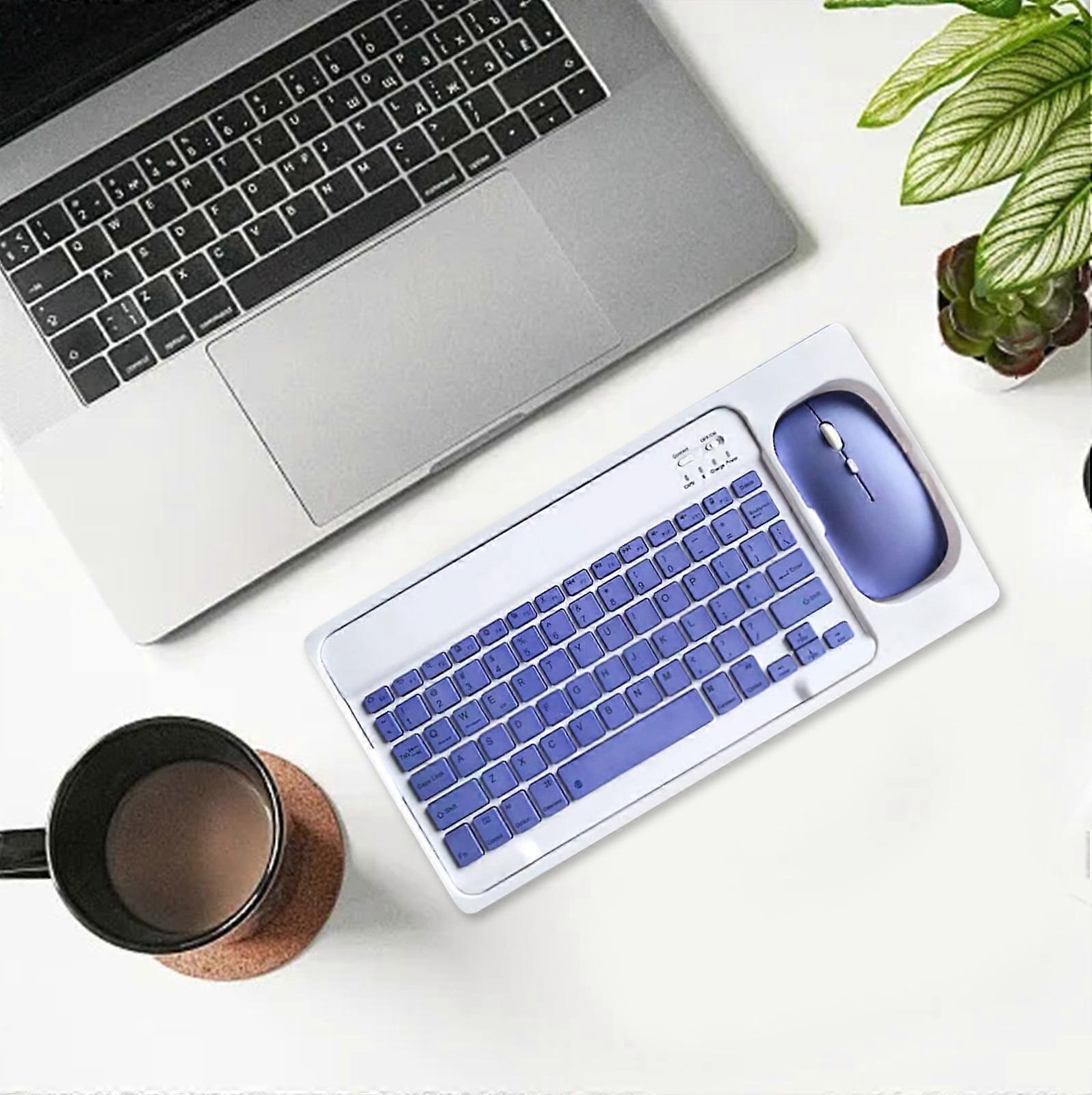 Wireless Bluetooth Keyboard & Mouse Kit - Magnetic Control, Rechargeable, Compact for Travel, Quiet Keys, Compatible with Mobile Devices & Tablets