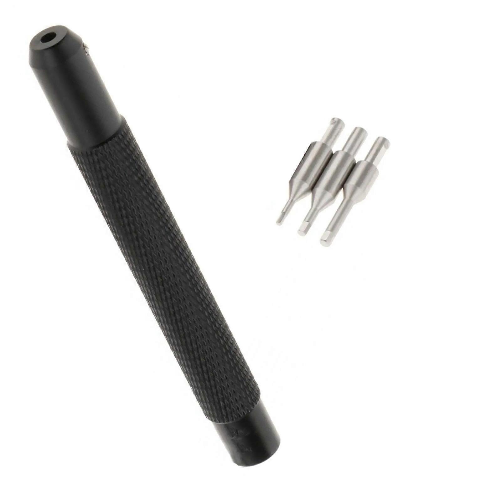 Heavy Duty Watch Crown Tube Insert Removal Tool Kit with 4 Interchangeable Head and Ergonomic Handle Watch Repair Tool Multicolor