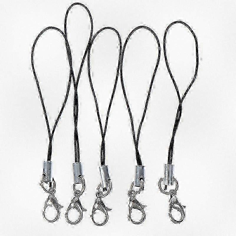 Black USB Flash Drive Strap Strings - 10 Piece Lanyard Keychain Set