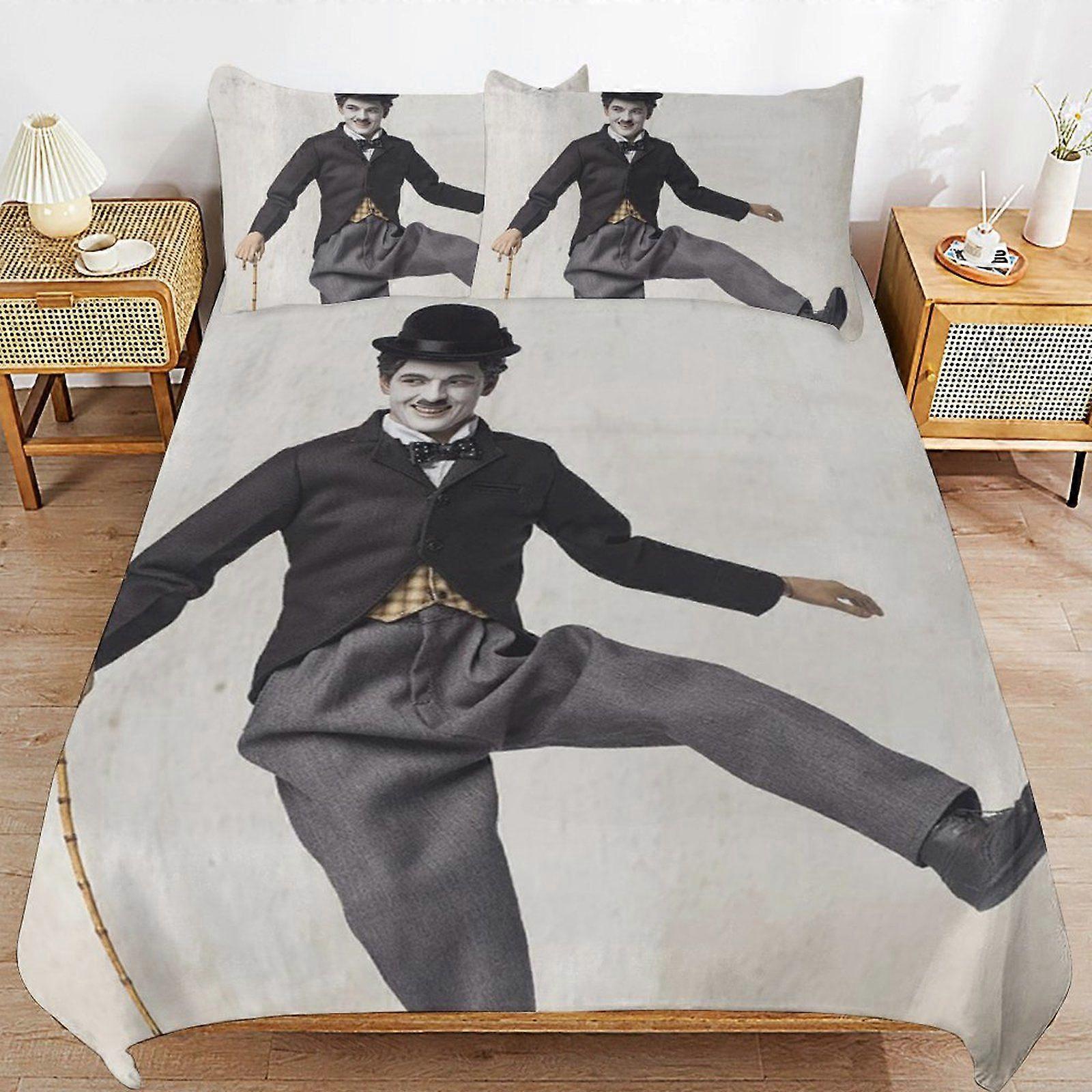 w303 Charlie Chaplin Daily Routine Sleep Ready Fabric Soft Layer Long Lasting Thread Duvet Cover Sets Essentials m303