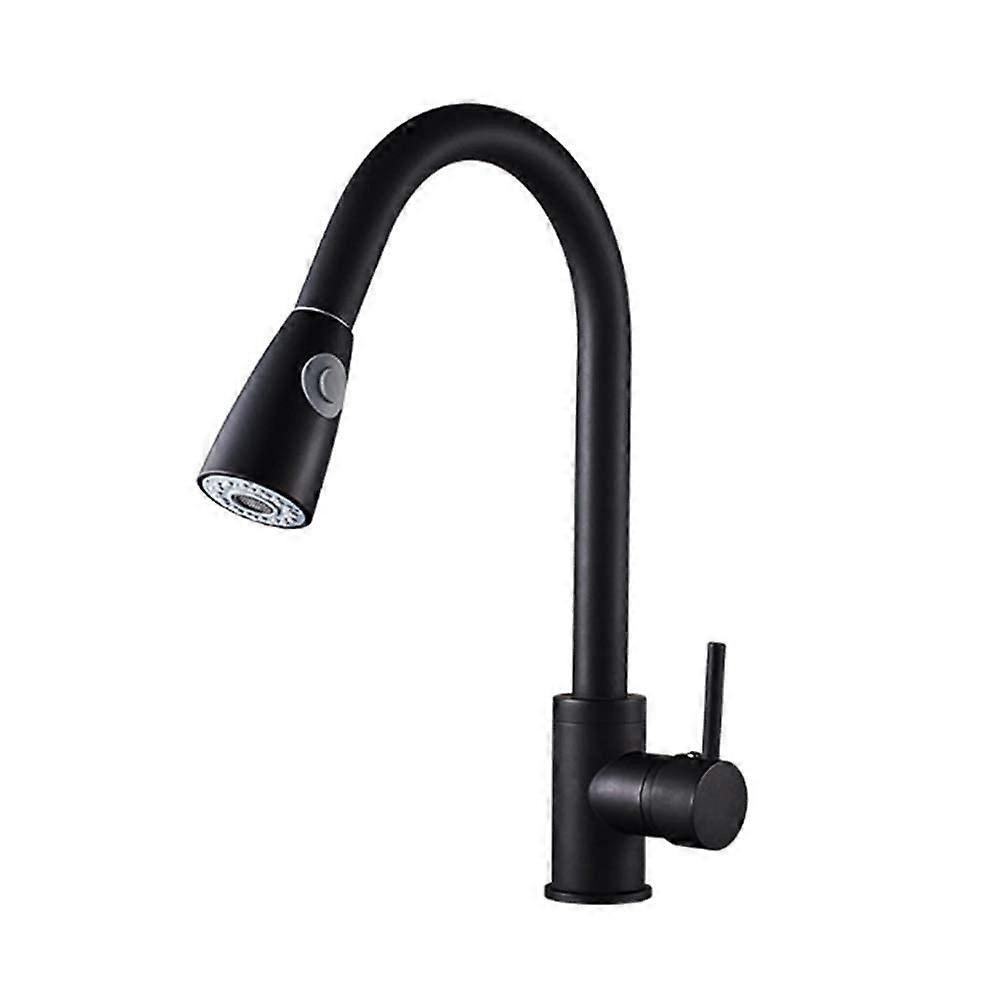Faucet PullOut Kitchen Basin Faucet Telescopic Rotatable, Hot Cold Water Mixer, AllCopper Black, Sink Taps, 3 Modes Stream Spray Pause
