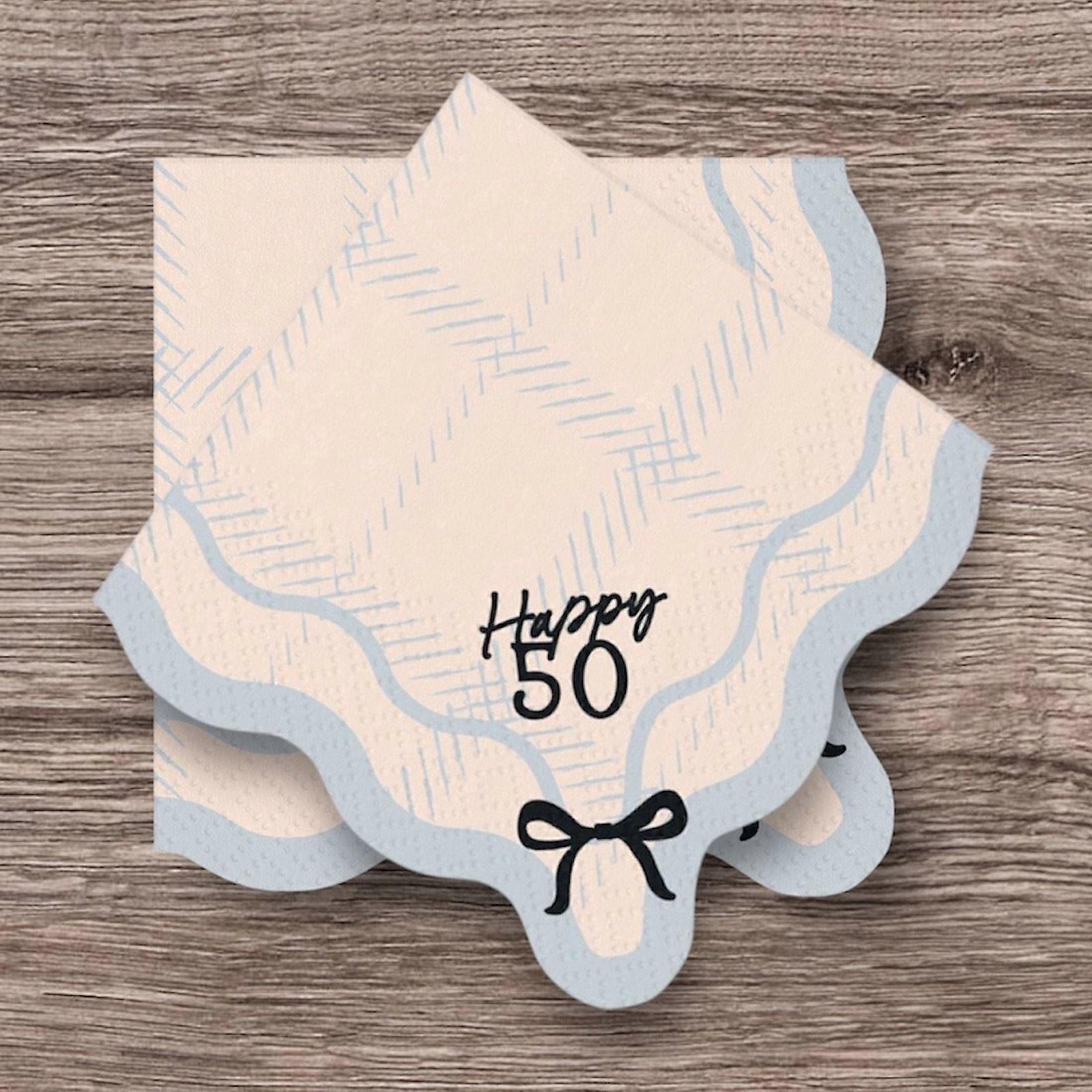 Happy 50 Napkins, 33x33 cm Black Bow