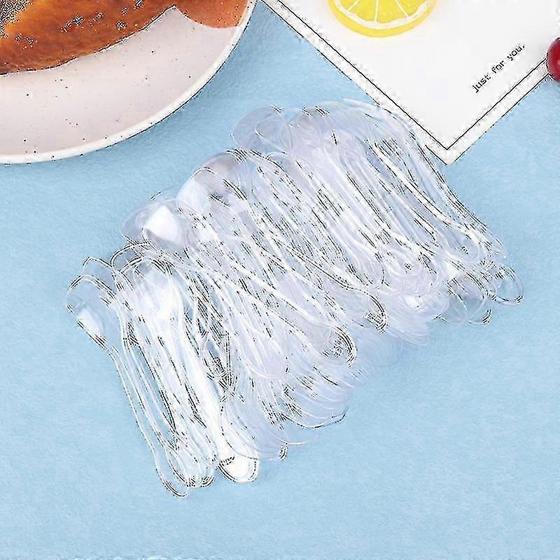 100 قطع ملاعق بلاستيكية صغيرة ملاعق أدوات المائدة لملاعق حلوى الآيس كريم جيلي- QH