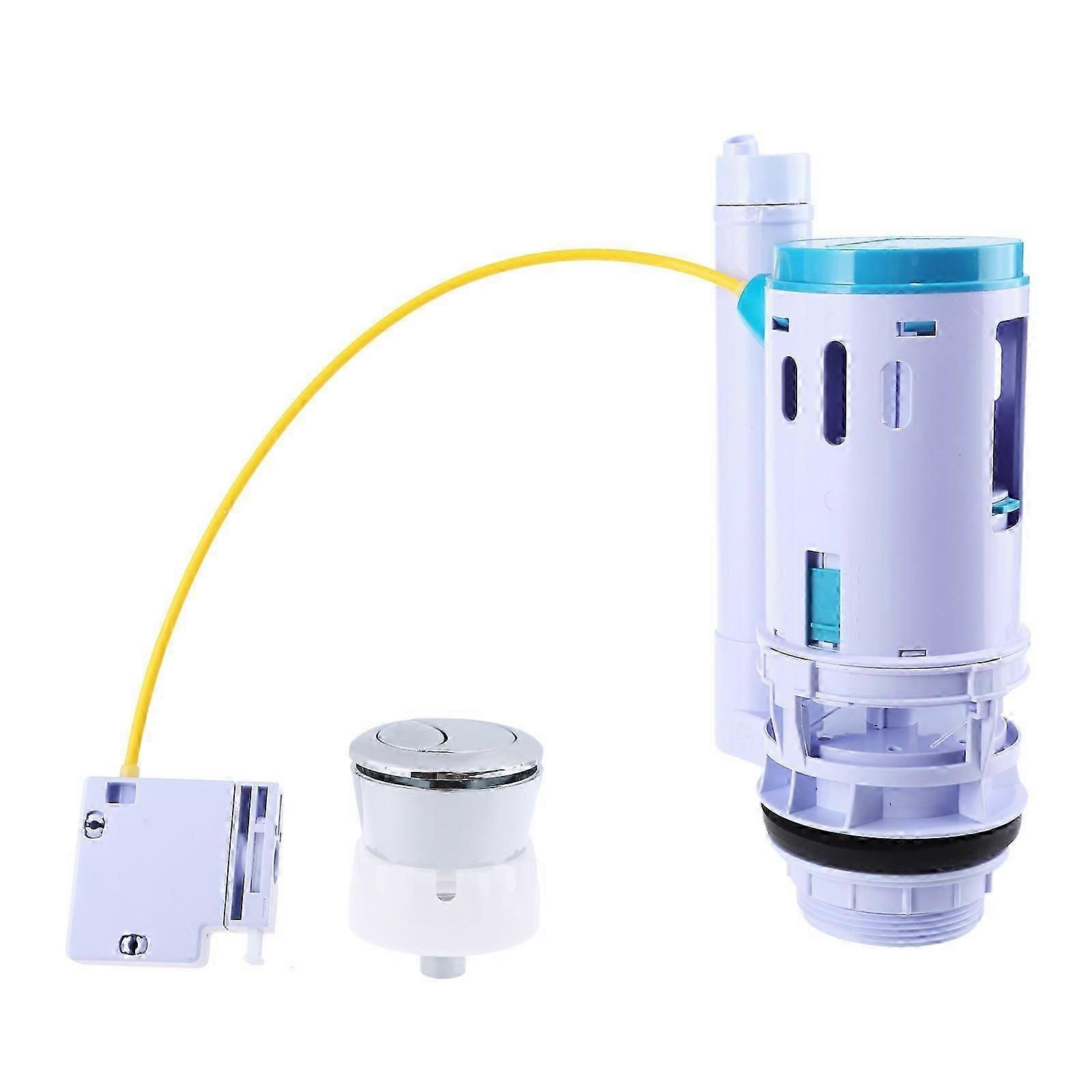 Double Action Toilet Flush Mechanism with Push Button for Water Saving Cistern Retrofit