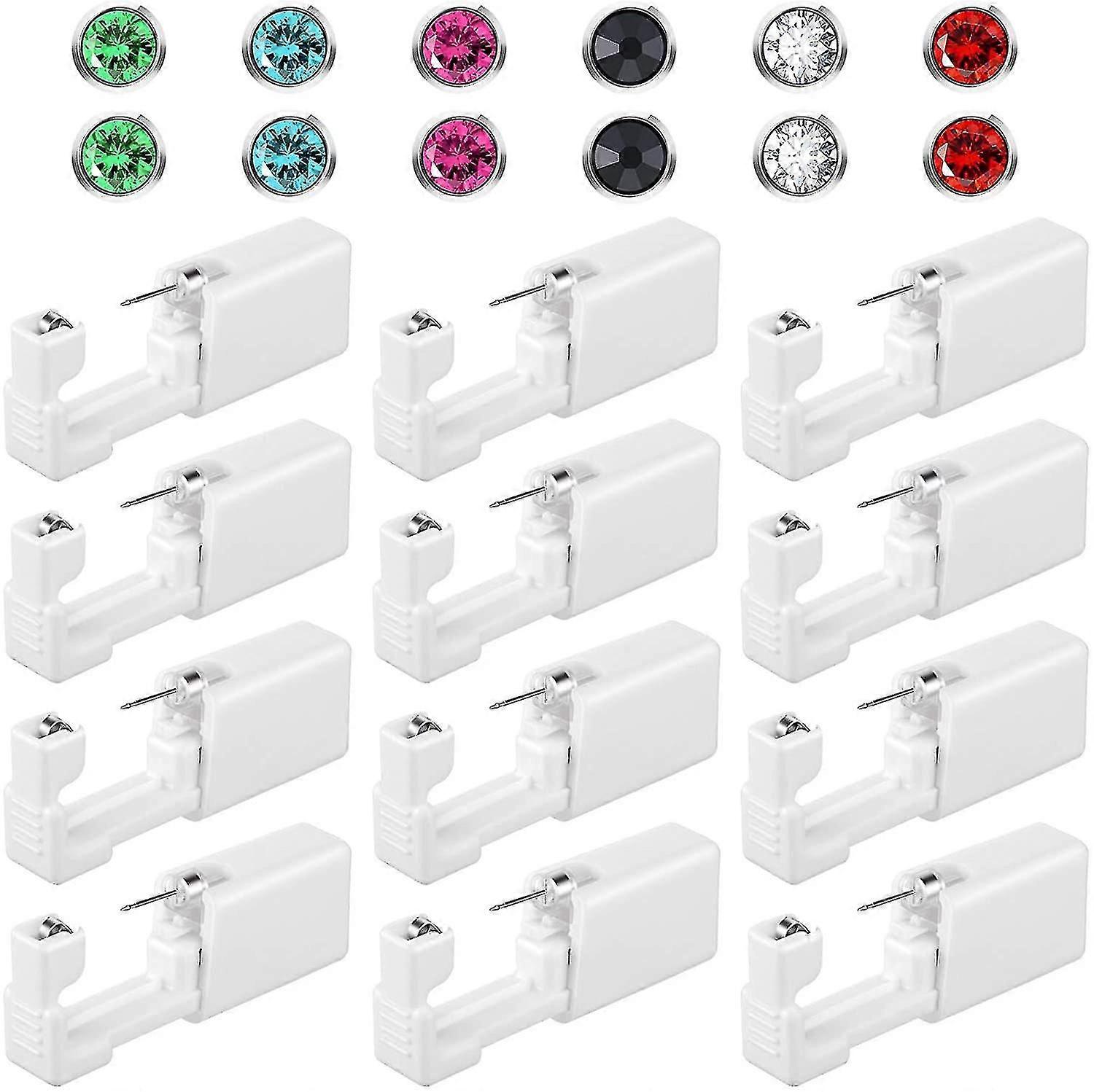 12 Pieces Disposable Safety Ear Piercing Tools Self Ear Nose Piercing Kit