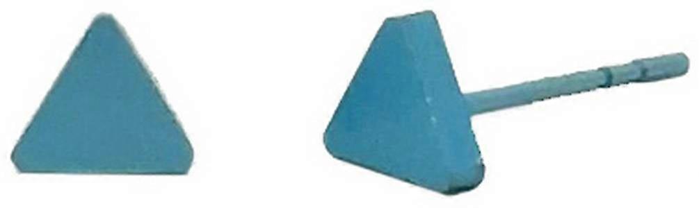 Ti2 Titanium Triangle Stud Earrings - Light Blue