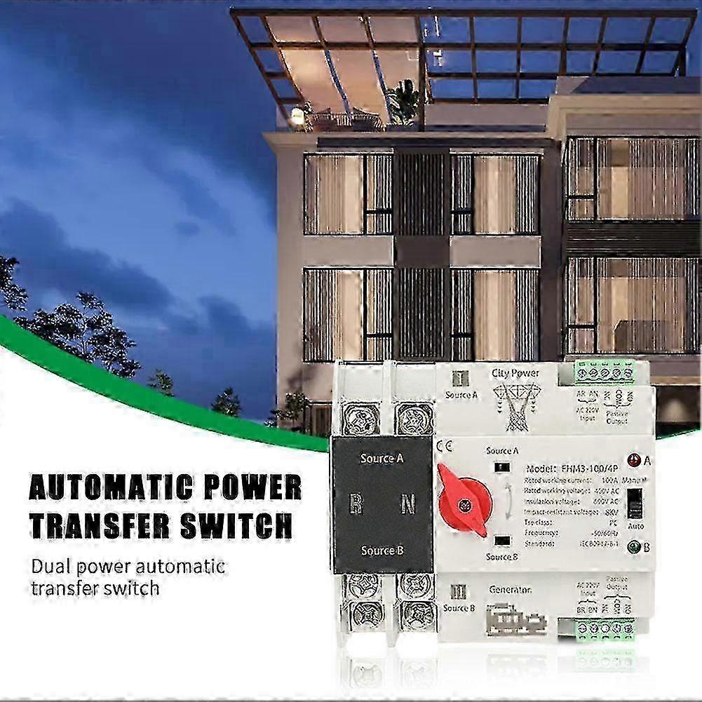 dual power automatic transfer switch 1254P2P photovoltaic power switch 63A