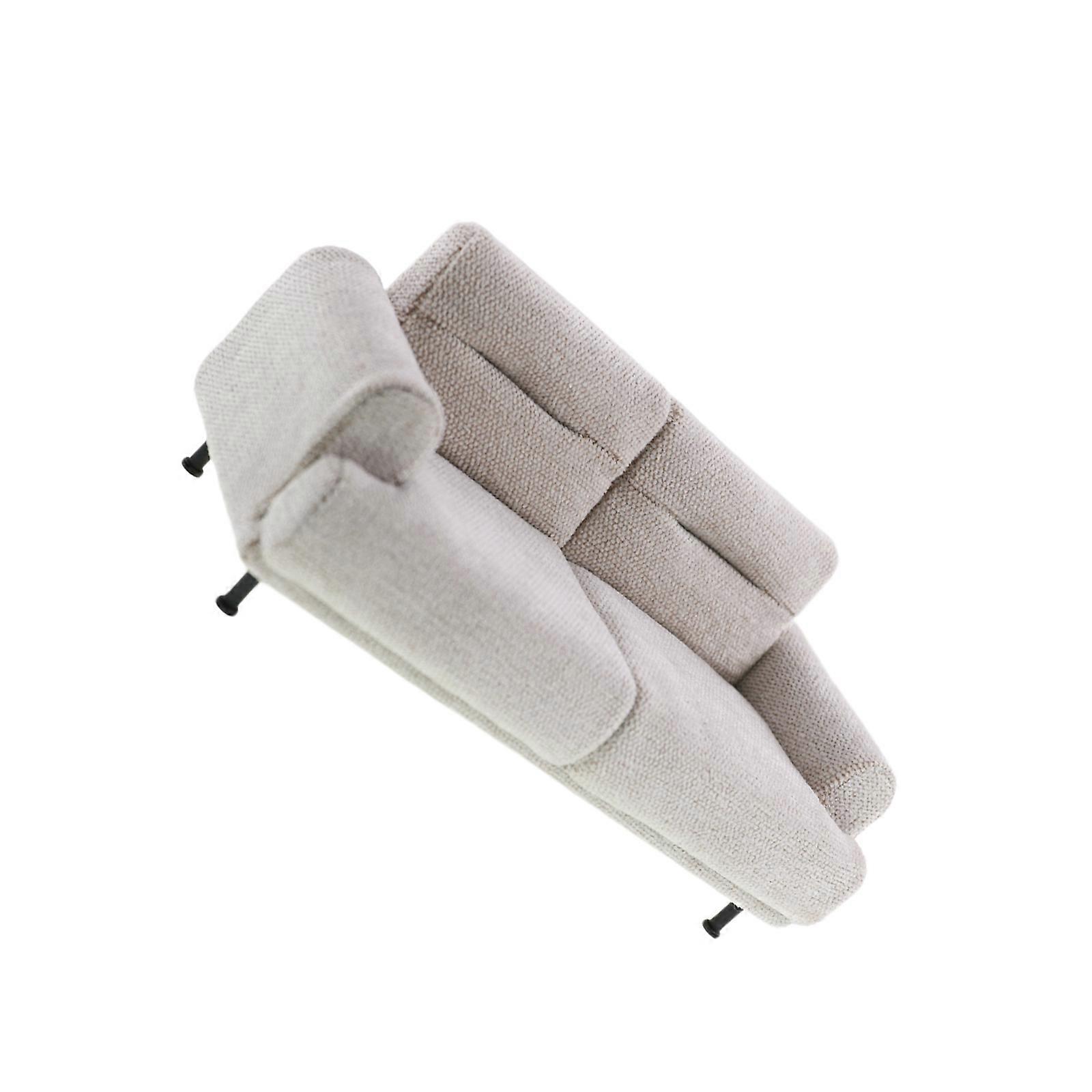 Canapea la scară 1/10, model de canapea individuală, mobilier în miniatură pentru case de păpuși realiste, alb