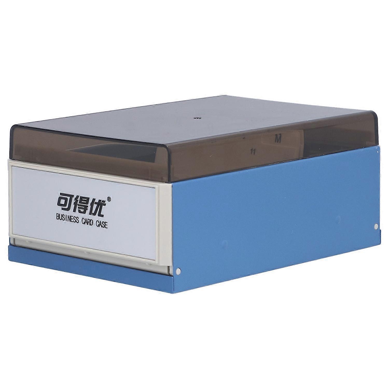 KW-trio Index Card Holder Blue Large Capacity Convenient Practical Storage Box for Office