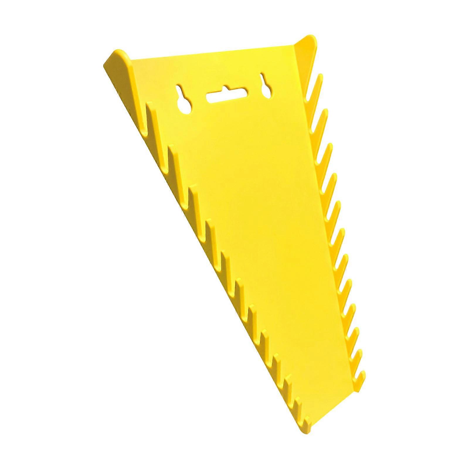 Large Capacity Magnetic Wrench Organizer 12 Slot Plastic Tool Rack With Secure Storage Space Saving Workshop Solution  Yellow