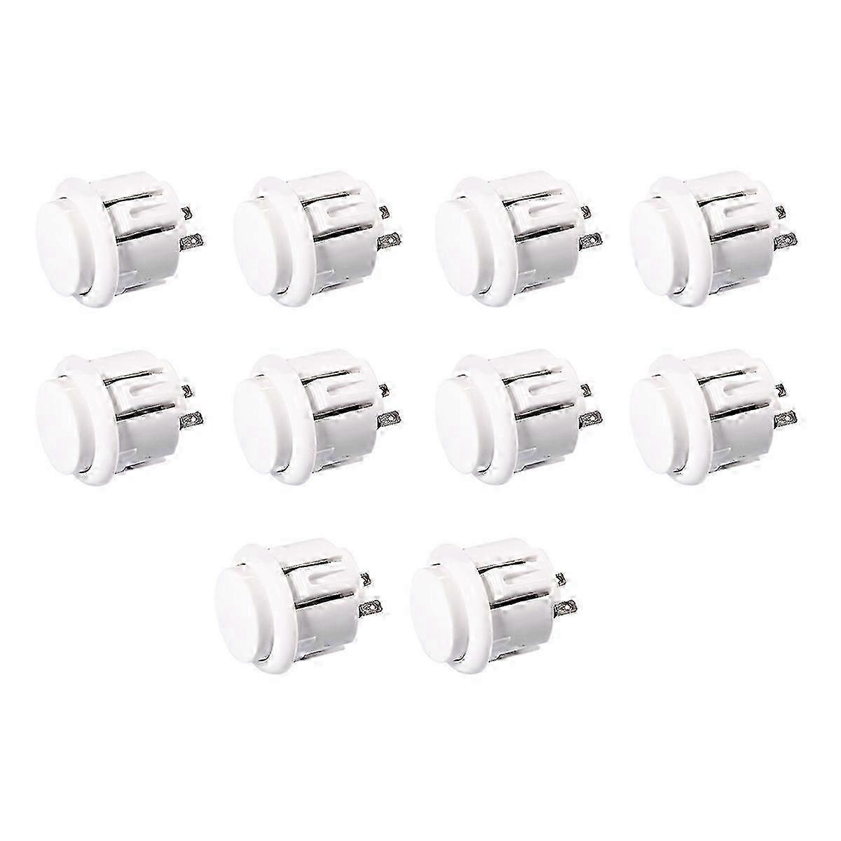 10 Pcs Arcade Buttons 24Mm Responsive Arcade Buttons White