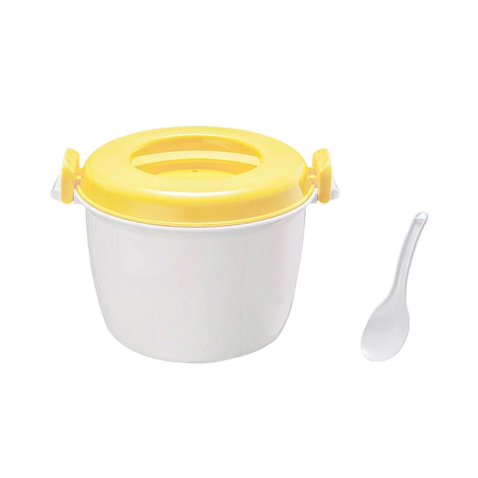 Quick Cook Microwave Meal Prep Container 2600ML Oven Microwave Rice Cooker Vegetable Container Rice Making Tool  Yellow