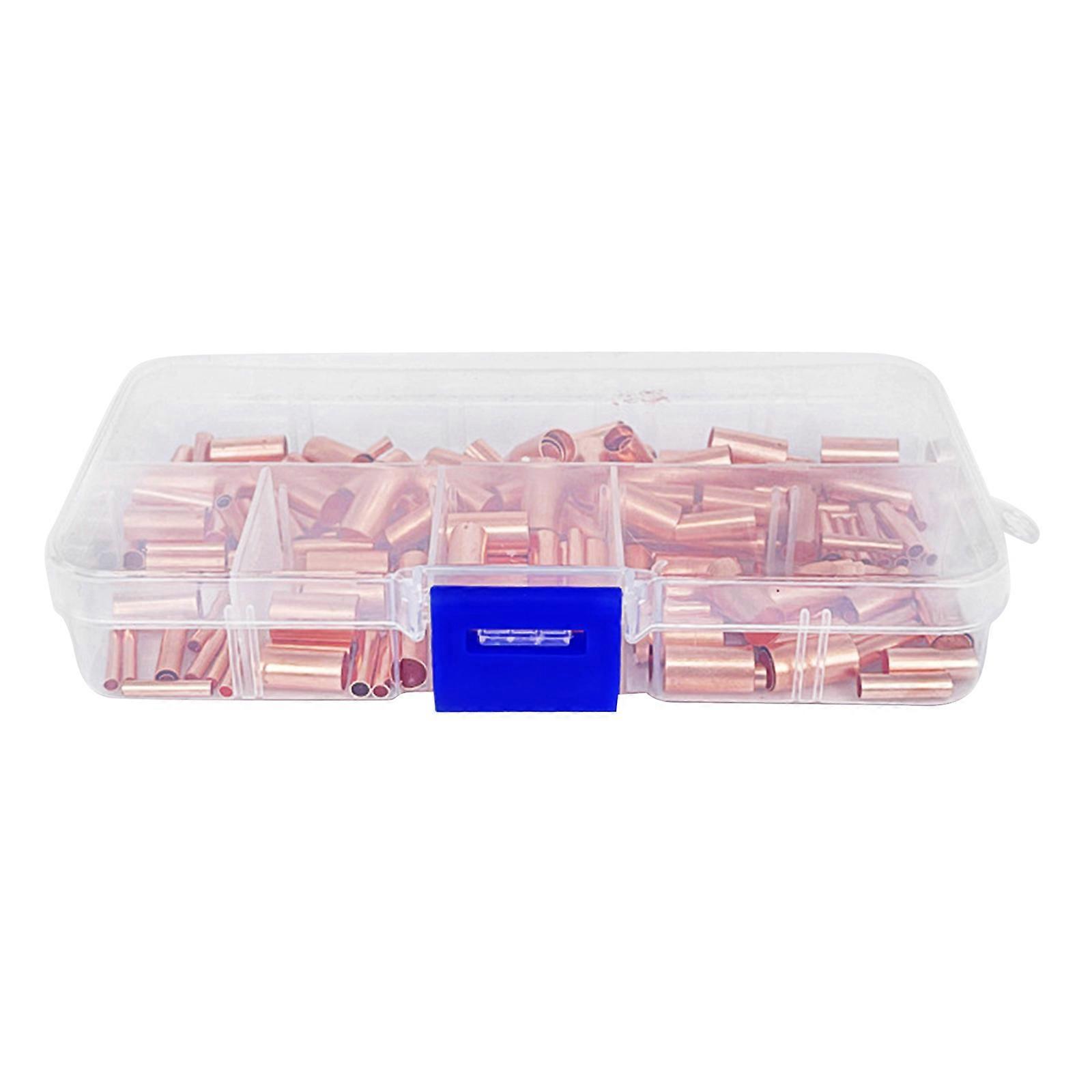 250pcs High Conductivity Brass Crimp Connectors Wire Terminals Set with Box for Secure Wiring in Home Electrical Systems Multicolor