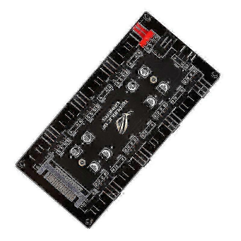 RGB dimming +PWM temperature control speed regulation 2-in-1 fan hub 12V4 pin + small 4-pin controller