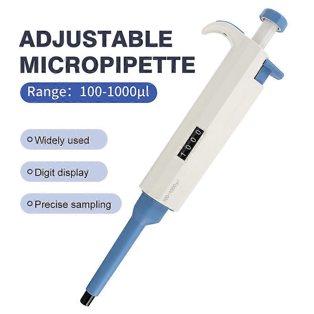 Single-channel Adjustable Volume Mechanical Pipette-TopPette Lab Pipettor Pipet 100-1000ul Micropipette with Tips