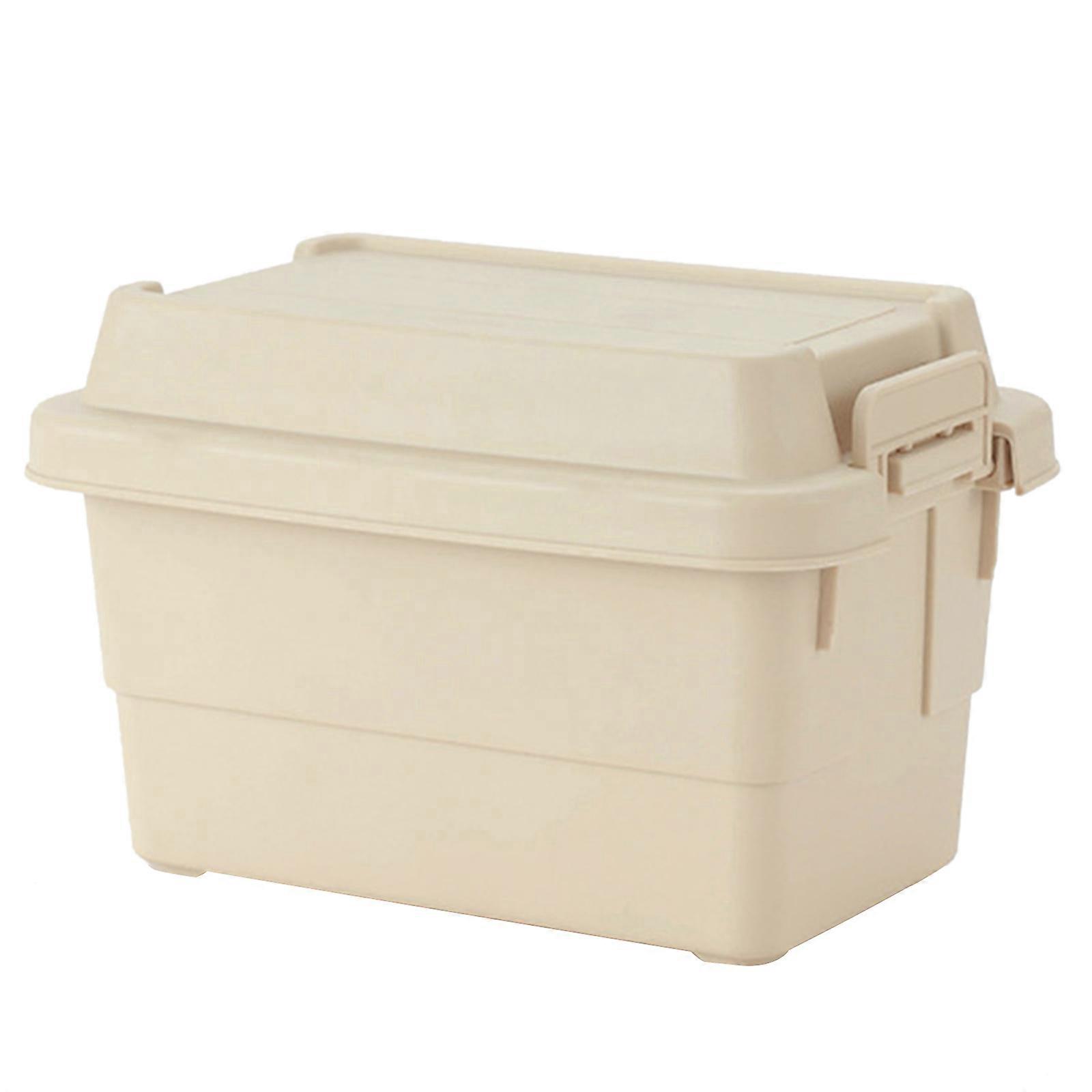 Portable Small Camping Storage Box Mini Desktop Storage Case Outdoor Small Tool Box Camping Sundry Box Easy to Use  Beige