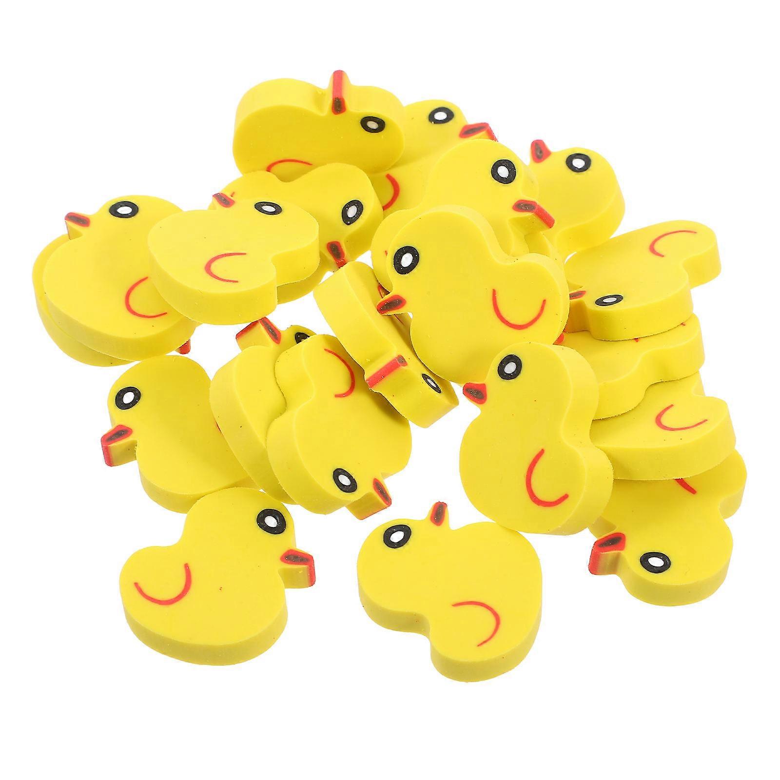 Toy Erasers Mini Duck-Shaped Erasers for Daily Use 50Pcs Cartoon Style