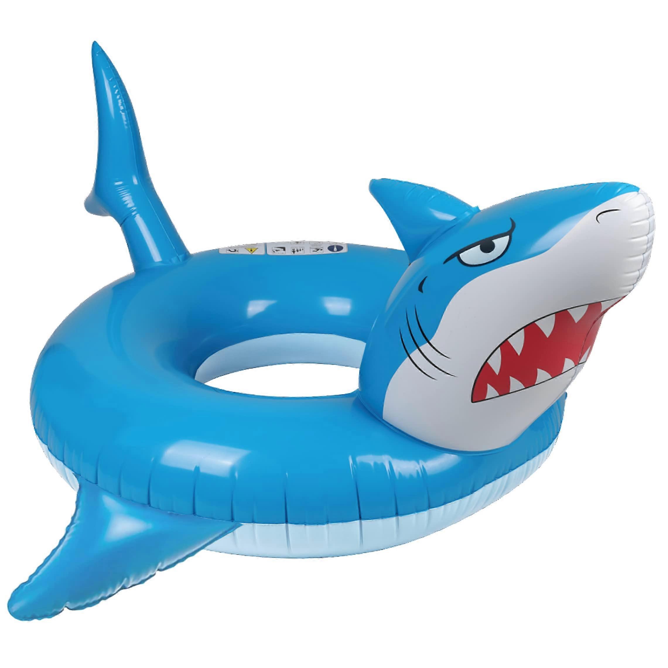 Inflatable Shark Ride On Pool Float for Kids with Bold Design and Durable Vinyl Handles