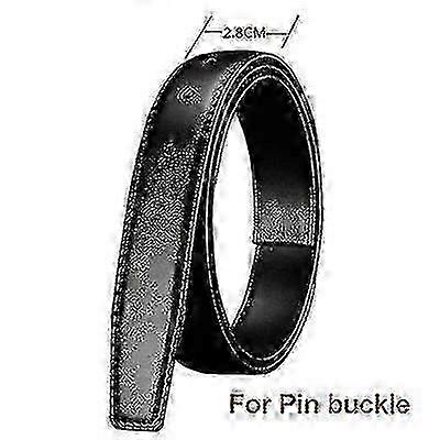 Belt without Buckle, Genuine Leather, Black, Various Widths for Men