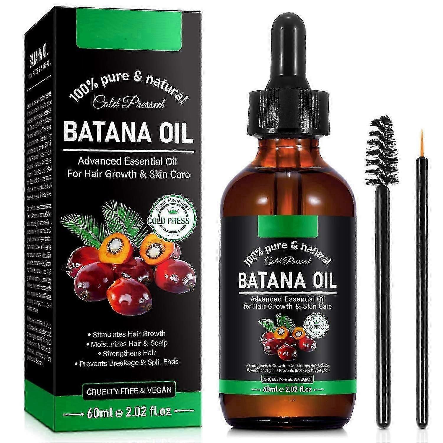 زيت باتانا - زيت باتانا نقي وطبيعي 100٪ لنمو الشعر ، يزيل الأطراف المتقصفة ، يعزز الإشراق والتغذية لجميع أنواع الشعر ، 2.02 أونصة سائلة