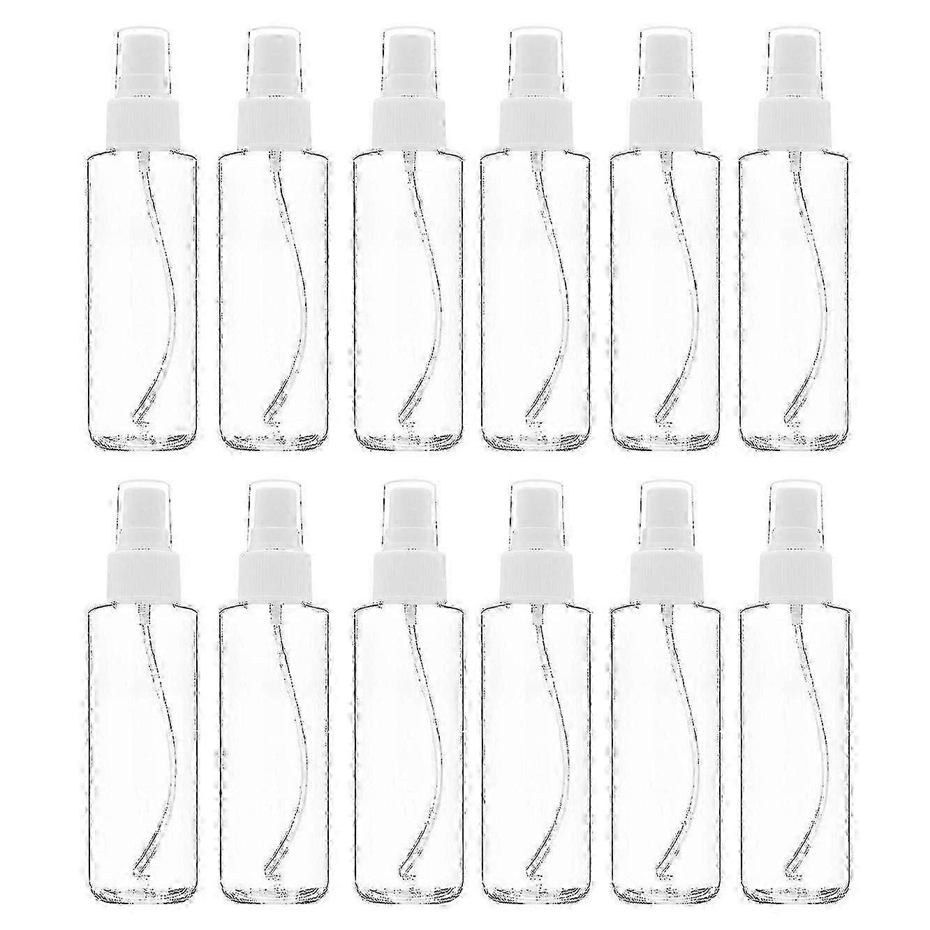 Fine Mist Clear Bottles 120 Ml (4 Oz) with Pump Cap, Reusable Plastic Bottles