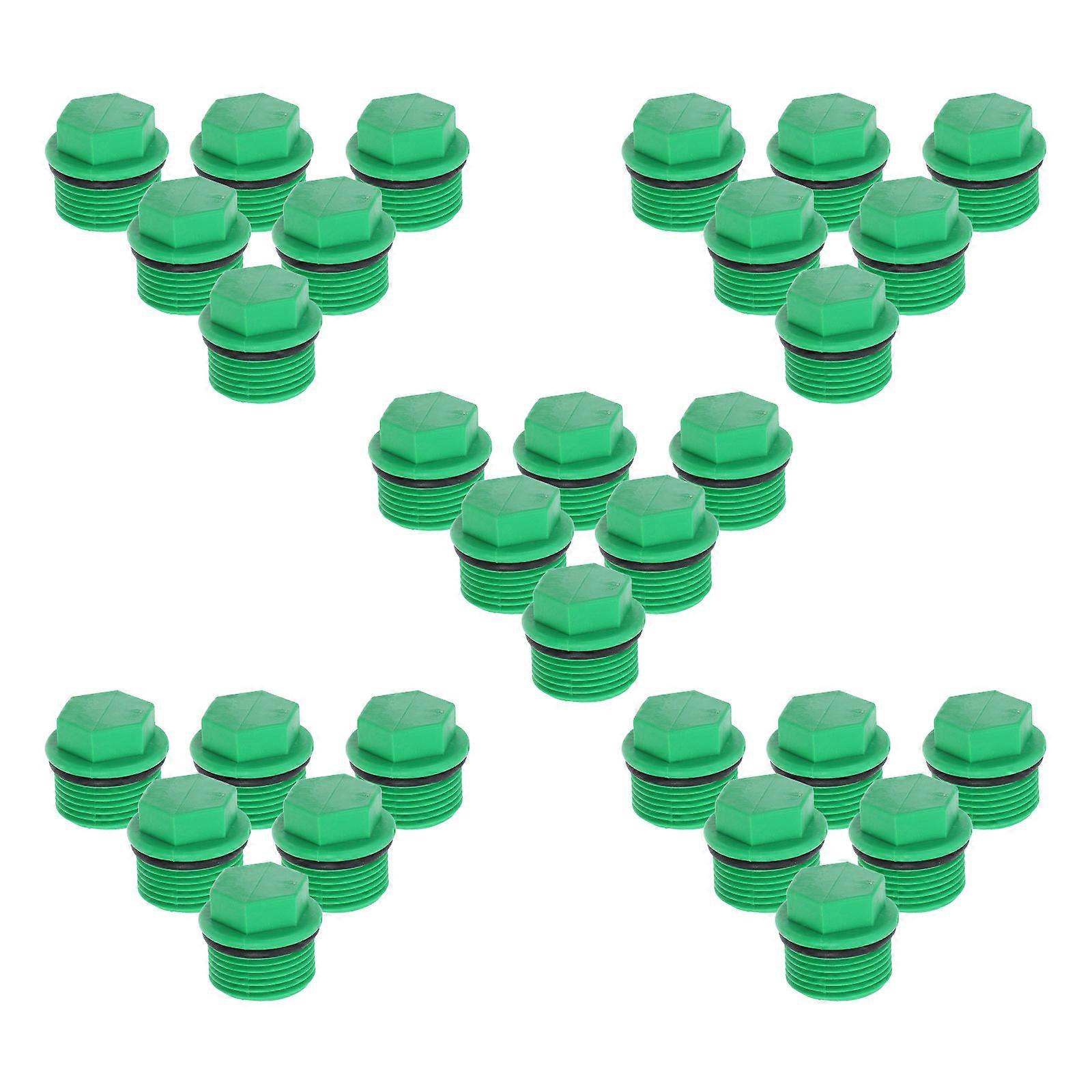 Irrigation 30Pcs Outer Hex Male Threaded Pipe Plug End Caps for Leak Prevention