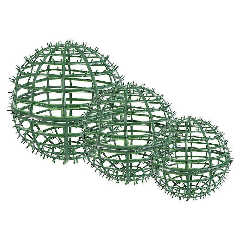 Green Plastic Topiary Ball Support for 3Pcs Flower Arrangement Rack