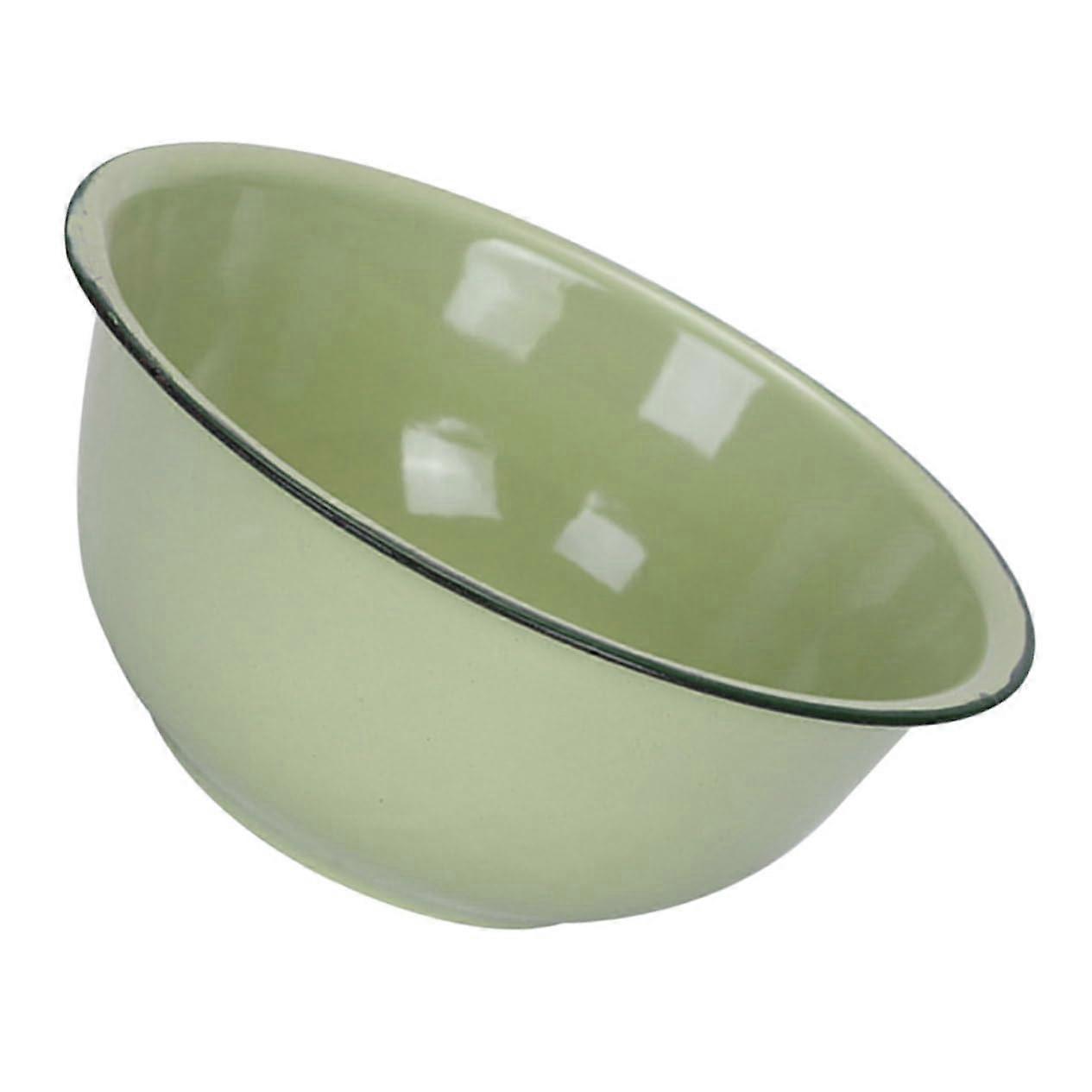 Vintage Enamelware Bowl Large Capacity for Mixing Soup Serving and Kitchen Storage