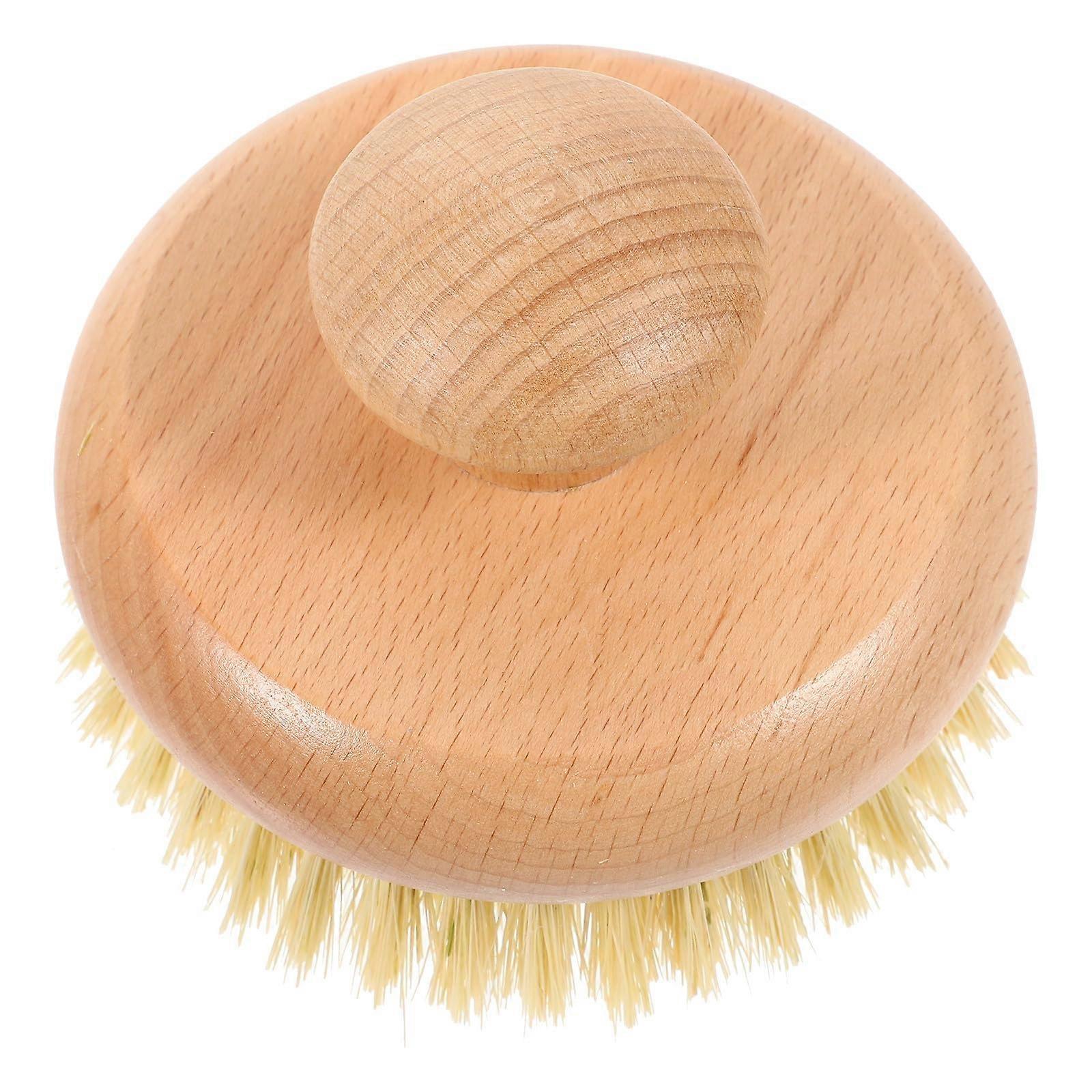 Round Handle Bath Brush Natural Fiber Body Scrubber for Deep Cleansing and Gentle Exfoliation