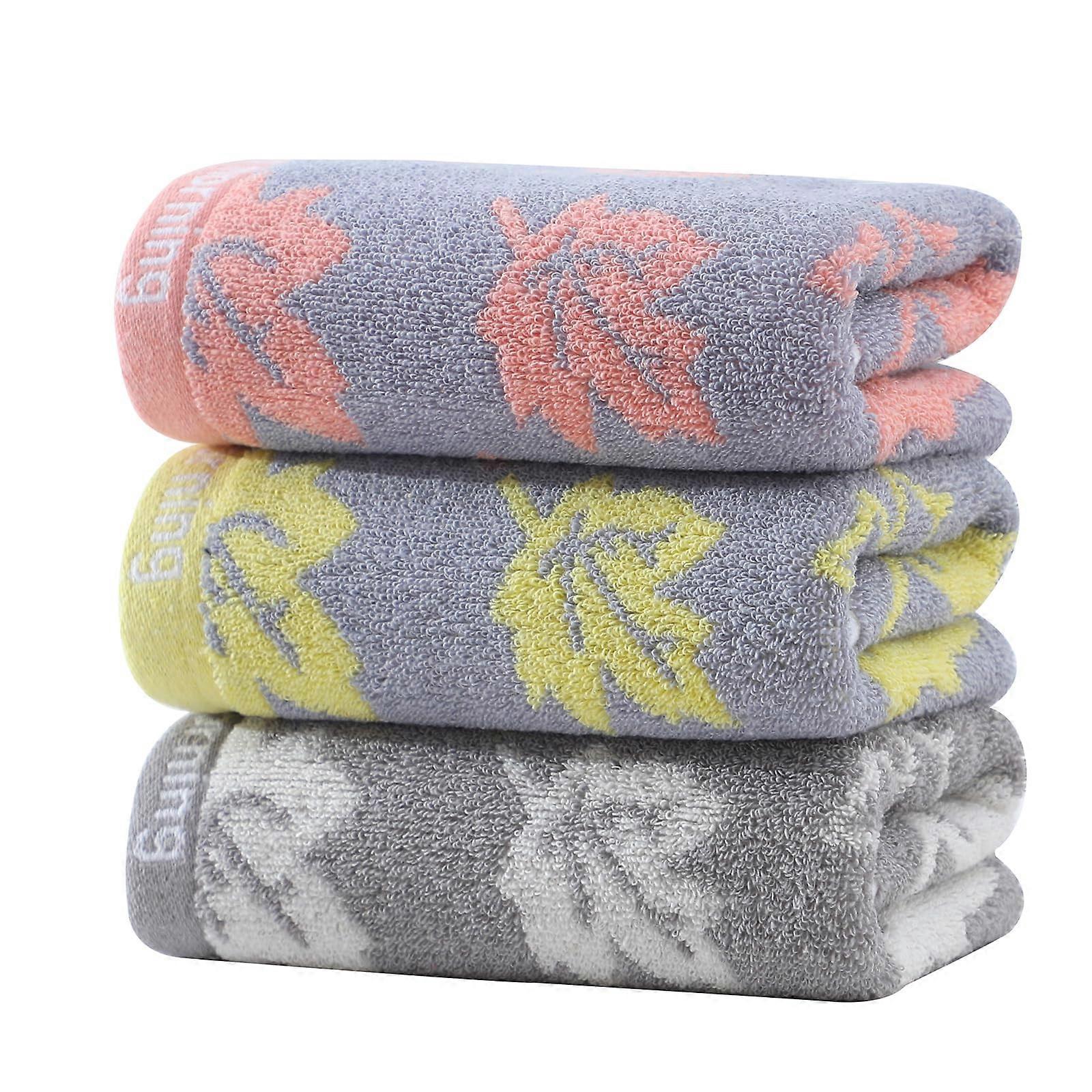 3 Pack Cotton Hand Towels with Elegant Maple Leaf Pattern, QuickDry  Absorbent Bathroom Kitchen 13x29