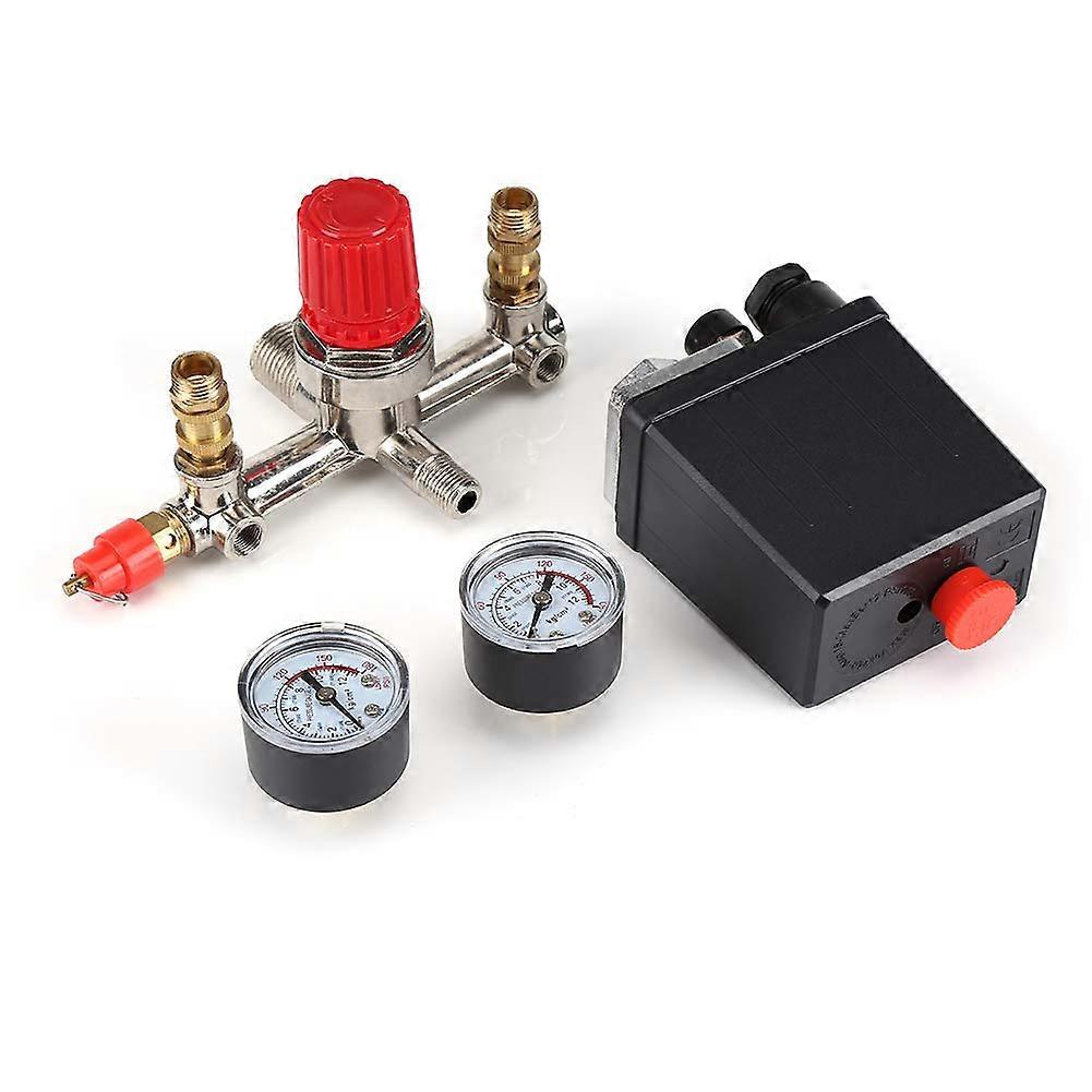 90120 PSI Air Compressor Pressure Switch with Dual Gauge Regulator and Automatic Control Valve