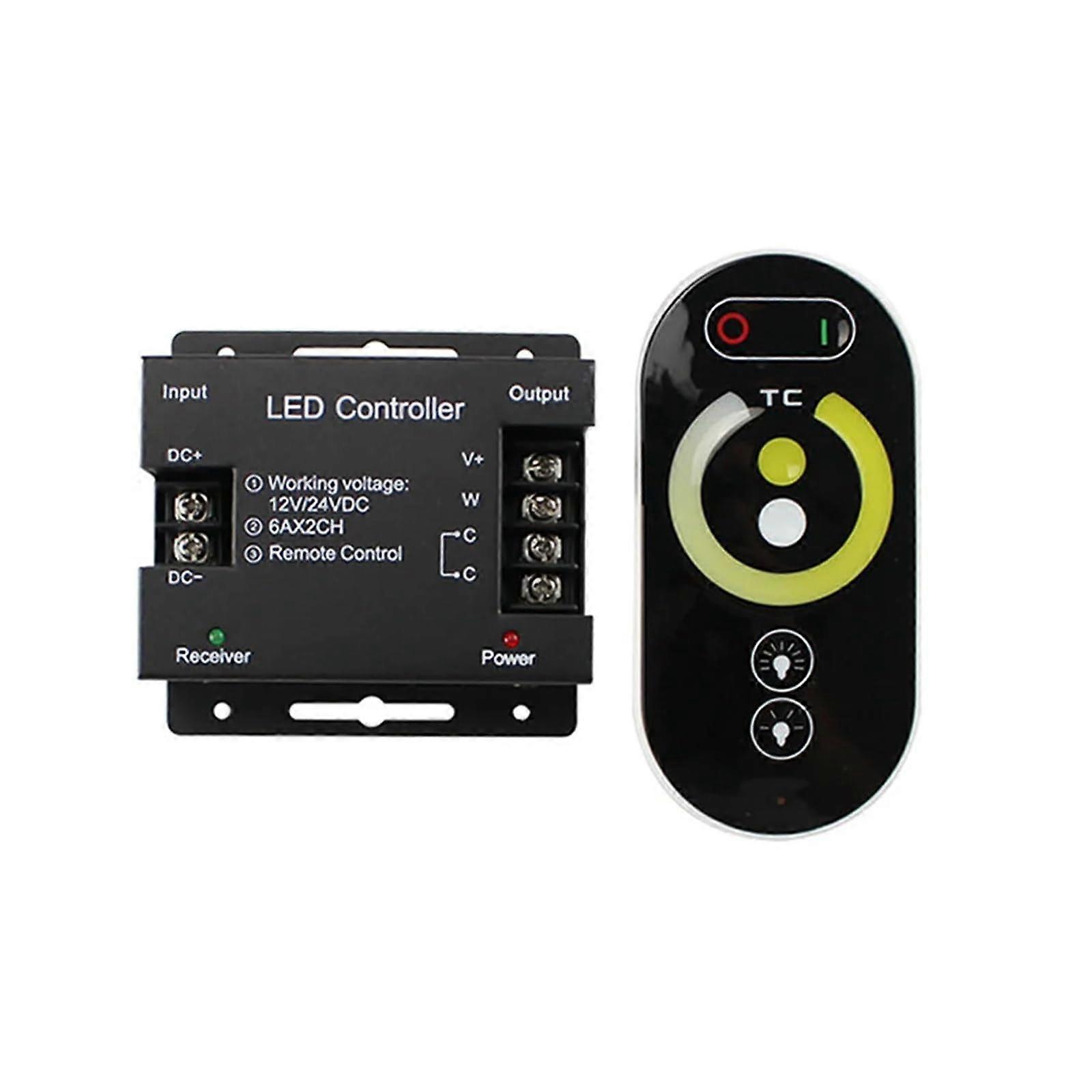 LED Touch Panel CCT LED Controller Dimmer 12V 24V Dual Channel Warm Cool White Lights