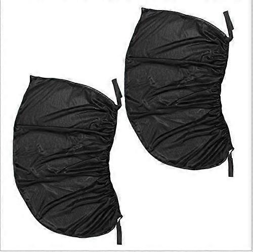 2Pcs Mesh Breathable Car Window Sun Shade Double Layer UV Protection Stretch Fabric