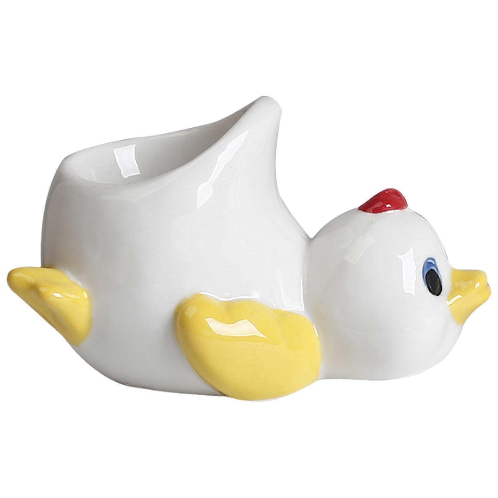 Ceramic Egg Holder for Breakfast with Chicken Design, Easy Clean Handmade Porcelain Kitchen Gift