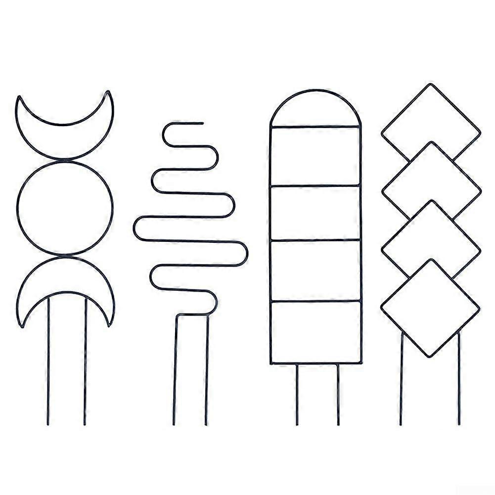 Plant Trellis Set with Stylish Geometric Design, RustResistant Climbing Plant Support 4 Pack