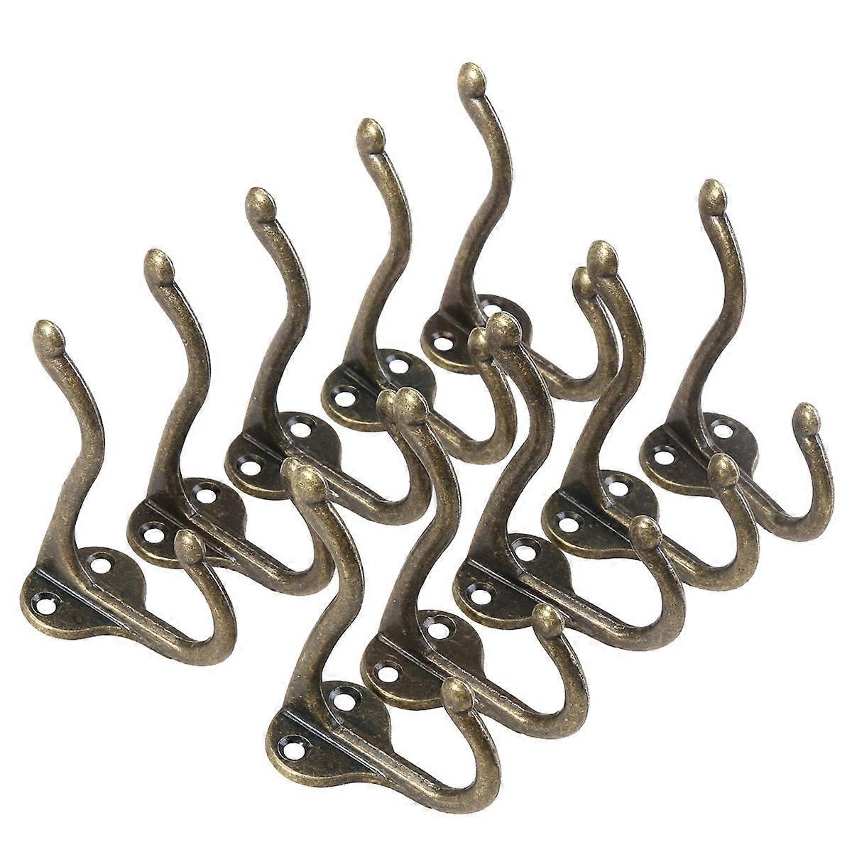 Antique Hook Bronze Single Hook for Coat Hanging 10Pcs