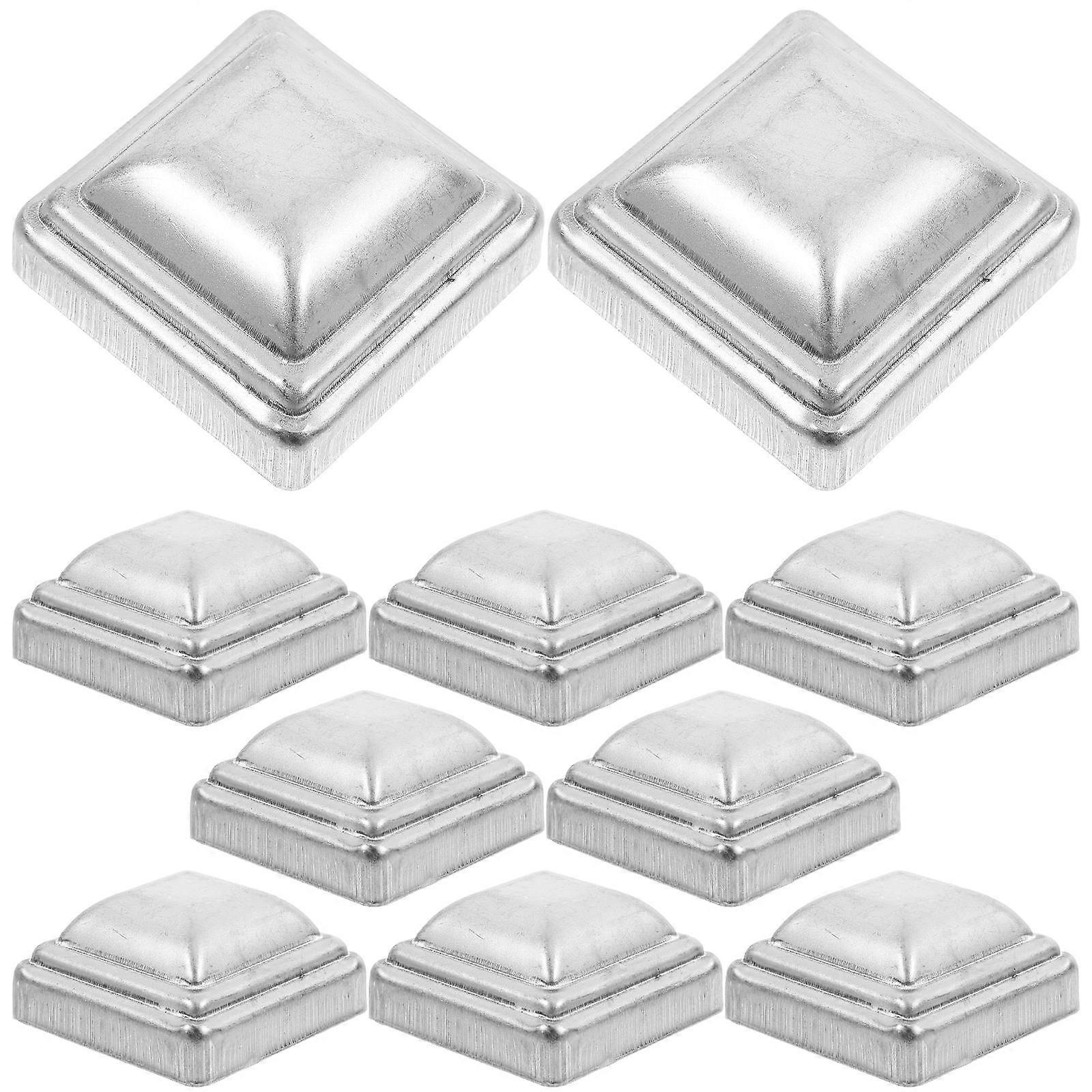 Square Post Cap Deck Railing Cap Protective Caps Homeowners Silver 20Pack