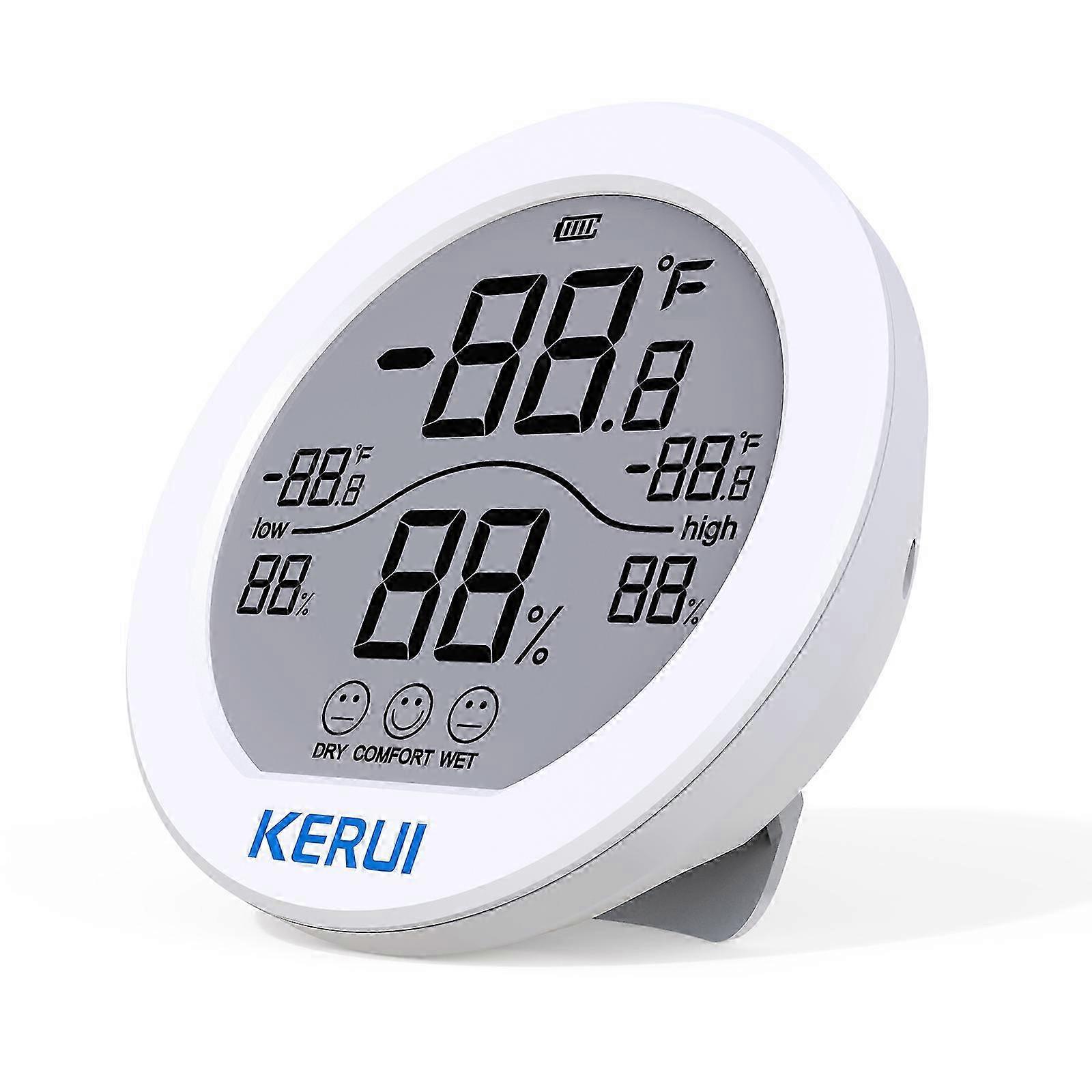KERUI Indoor Temperature Humidity Sensor with LCD, 7.8cm Diameter 26s