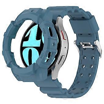 Für Samsung Galaxy Watch7 44mm Silikon + TPU Uhrenarmband Armband mit Uhrengehäuse