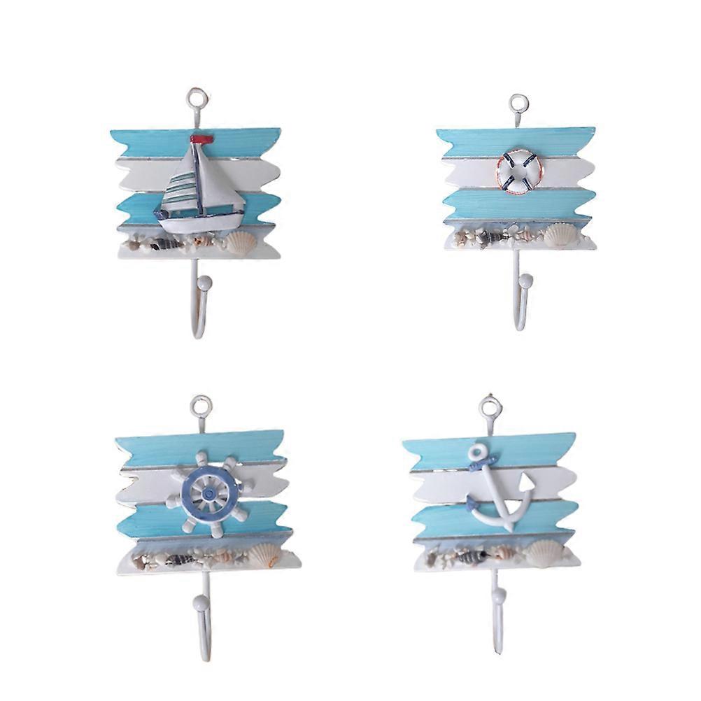 Mediterranean Style Hook Assorted Color for Hanging Shower Curtains 8Pcs