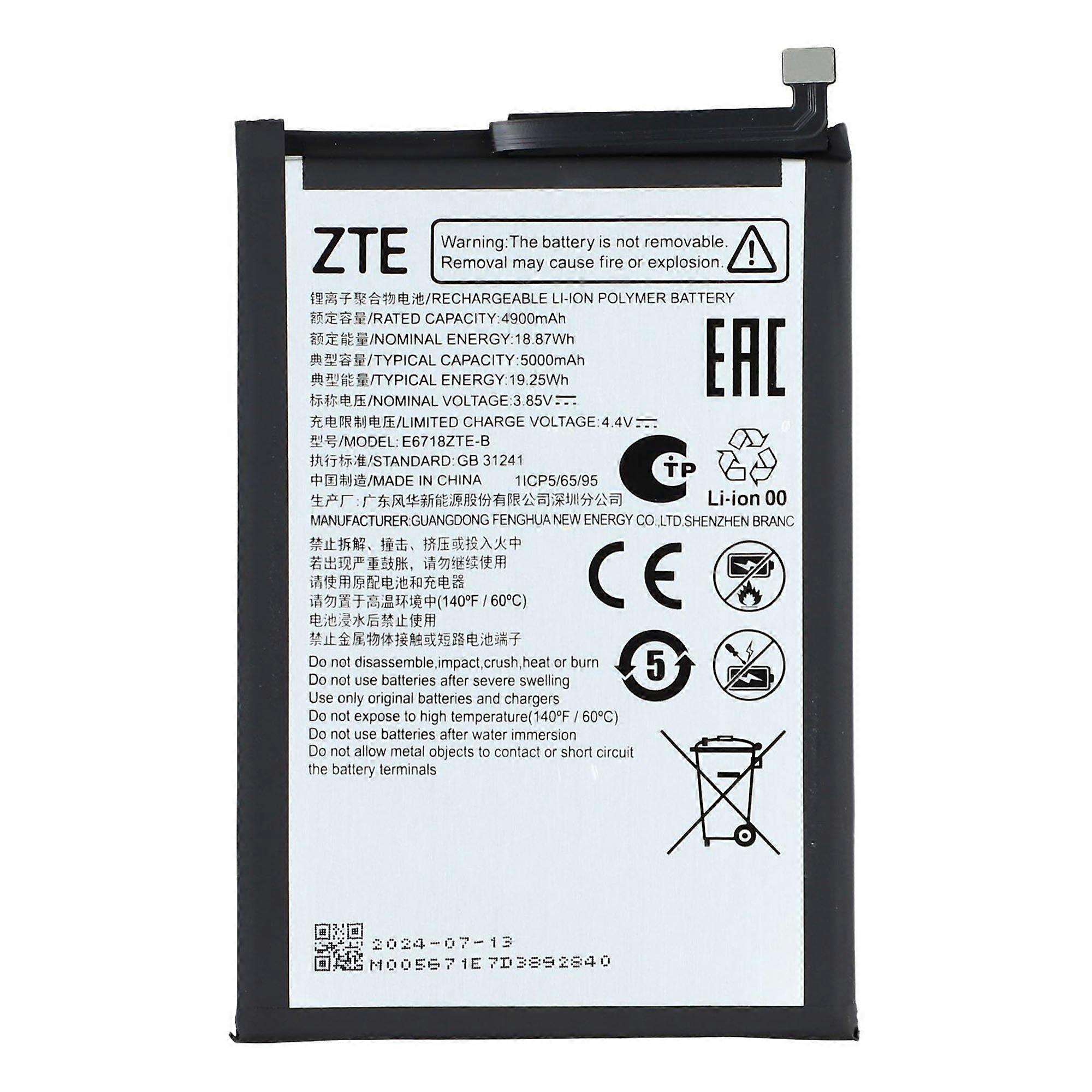 For ZTE Blade A35/A55 3.85V 4900mAh OEM Li-Polymer Battery Replacement (Encode: E6718ZTE-B)