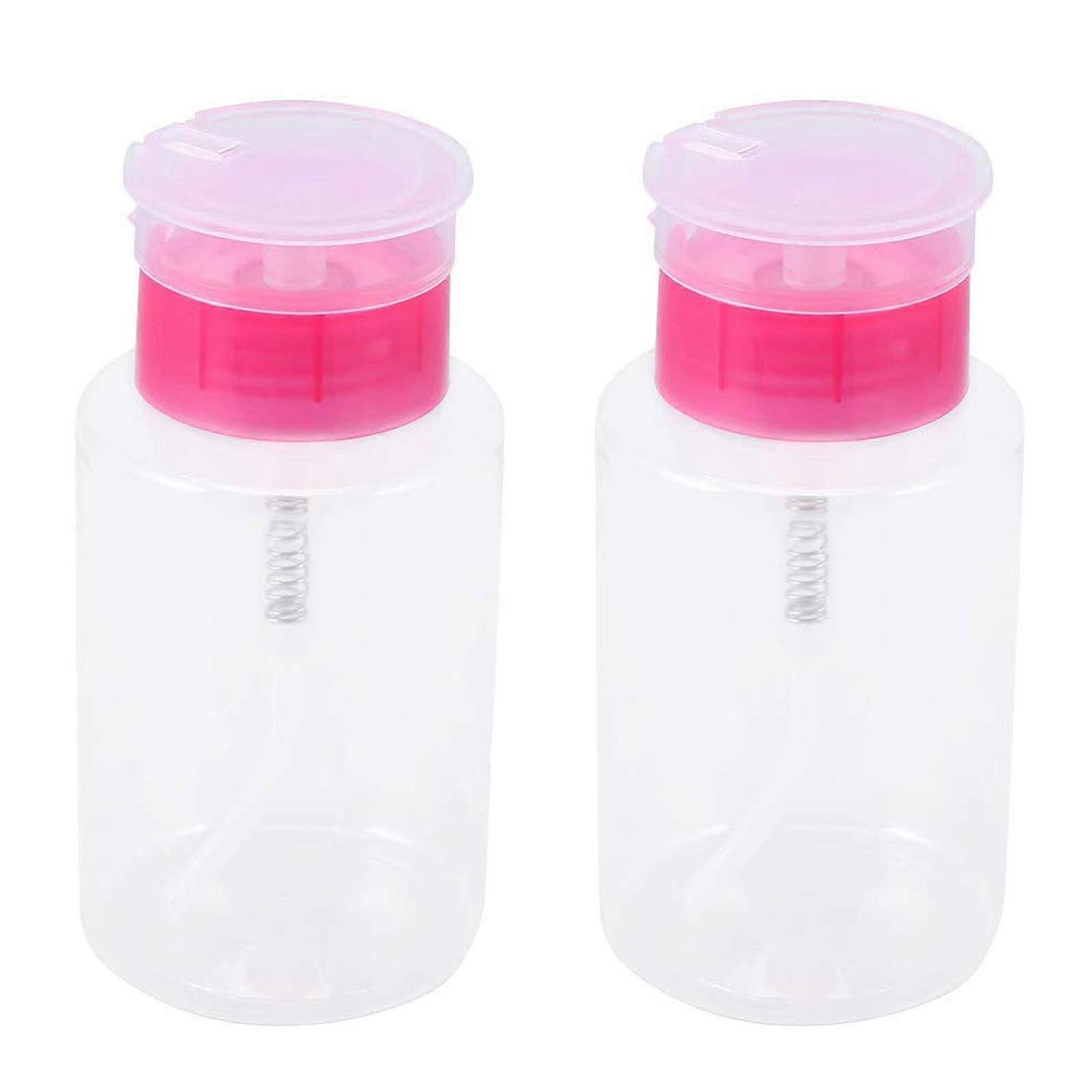 160ml Nail Polish Remover Pump Bottle Set, LeakResistant Push Down Dispenser, 2pcs Plastic