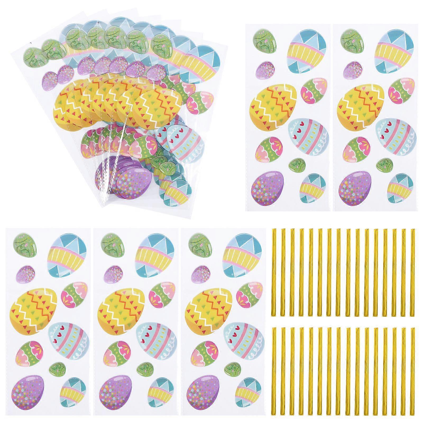 1 Set 300 Pcs Easter Transparent Bags Rabbit Easter Egg Candy Packing Bags