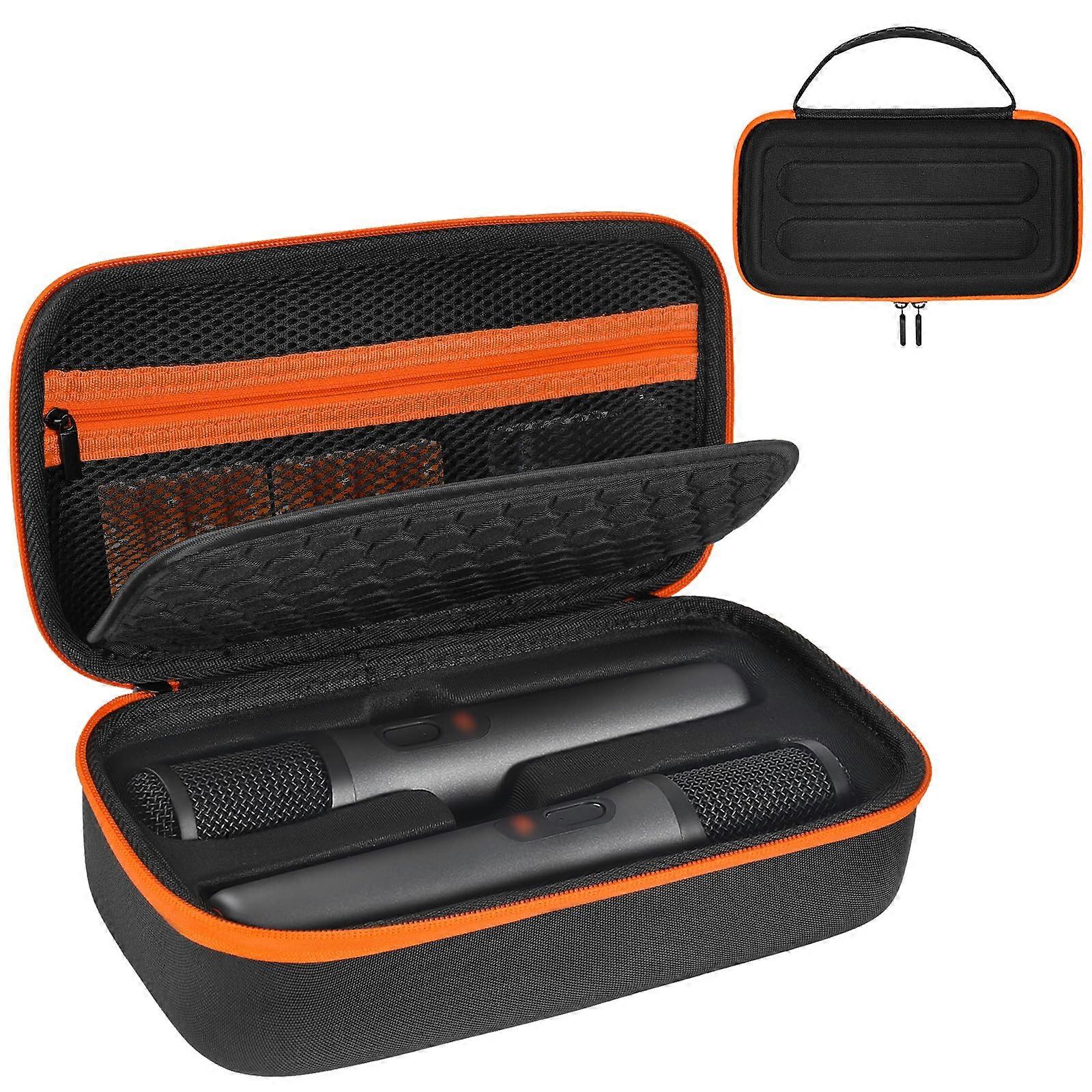 Wireless Microphone Case for JBL PartyBox with Waterproof ShockResistant Storage and Accessory Pocket