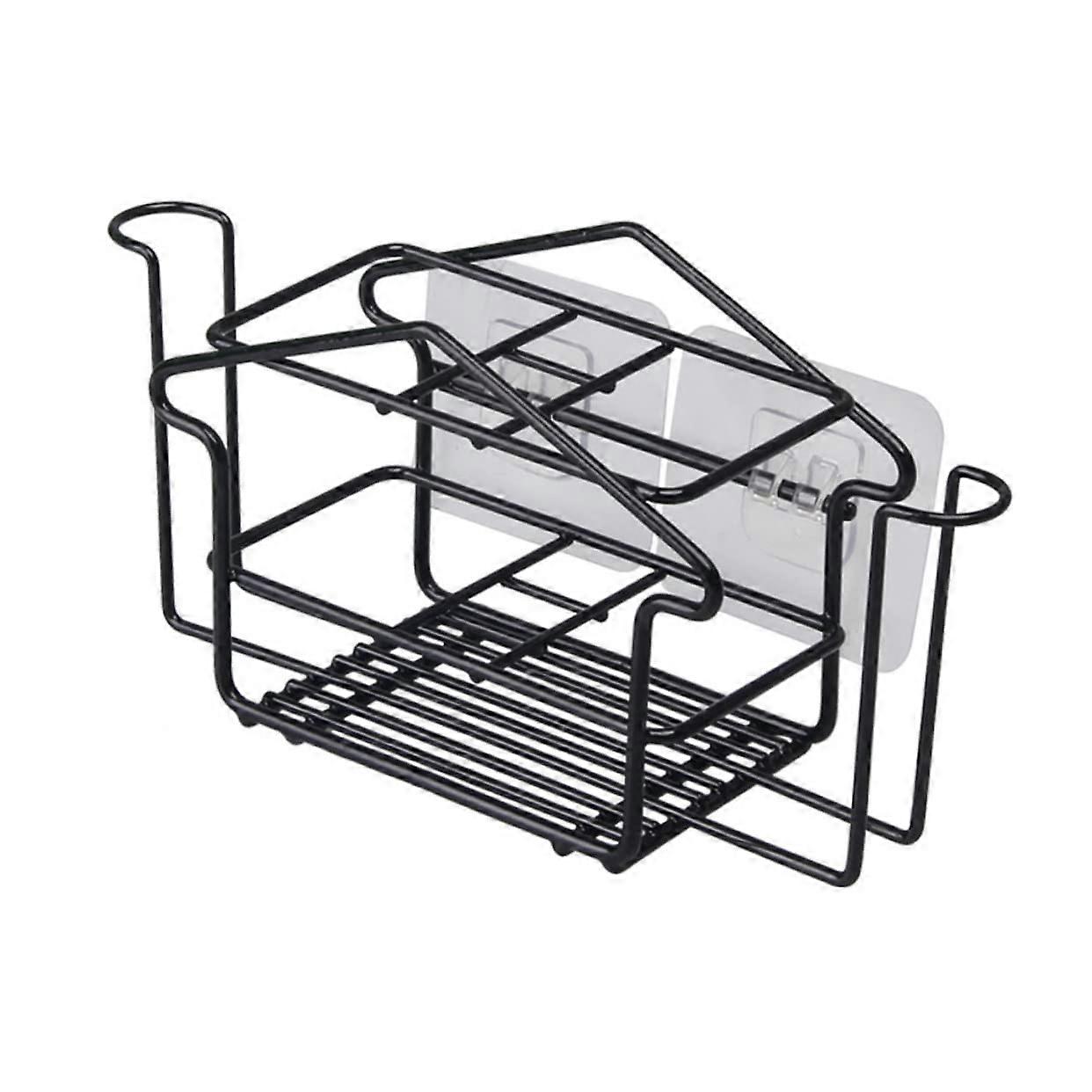 Wall Mounted Iron Toothbrush Holder with Nail Installation, Space Saving Bathroom Storage Rack